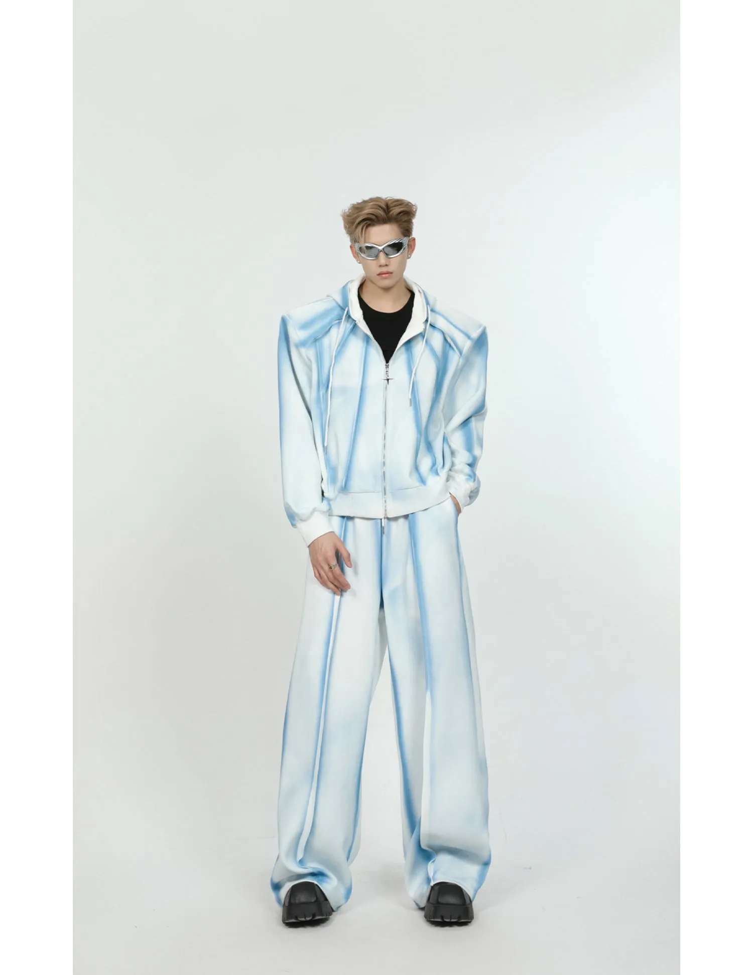 【24s June.】Tie-dyed Gradient Casual Jacket   Straight Wide-leg Pants