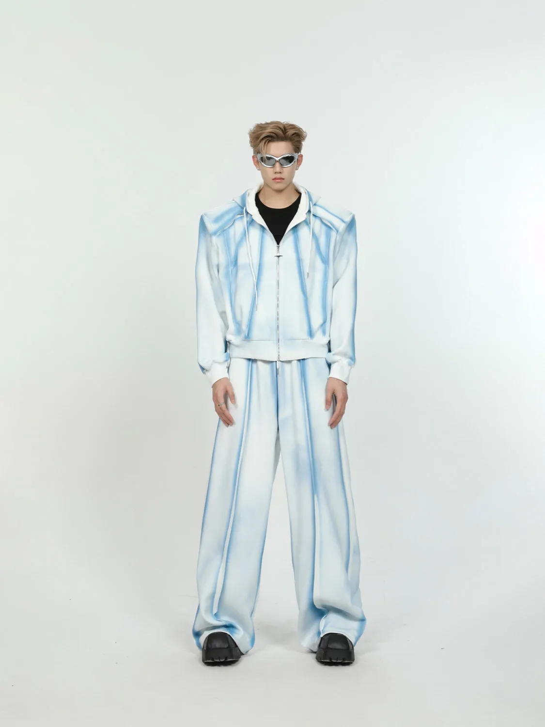 【24s June.】Tie-dyed Gradient Casual Jacket   Straight Wide-leg Pants