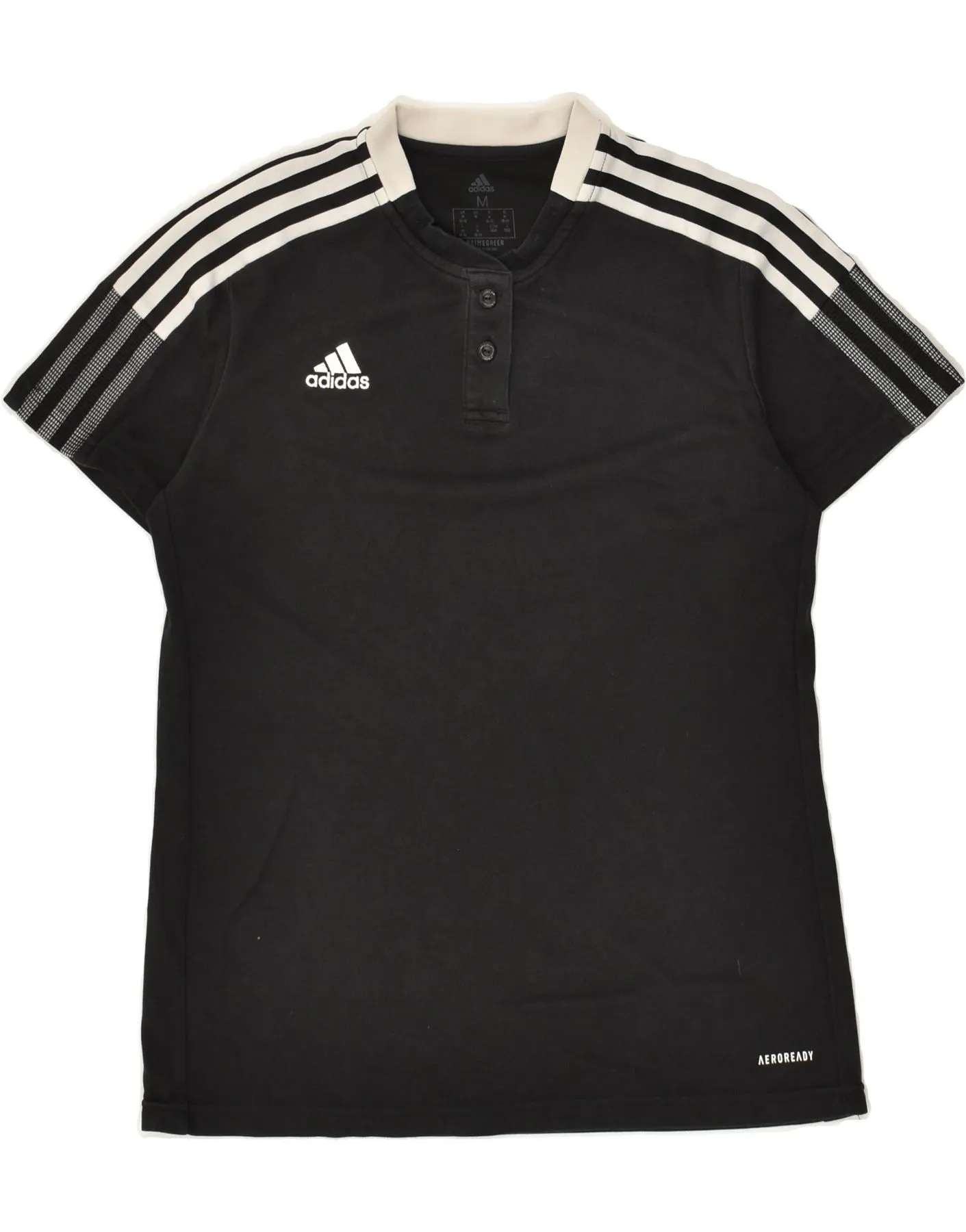 ADIDAS Womens Aeroready T-Shirt Top UK 12/14 Medium Black Cotton