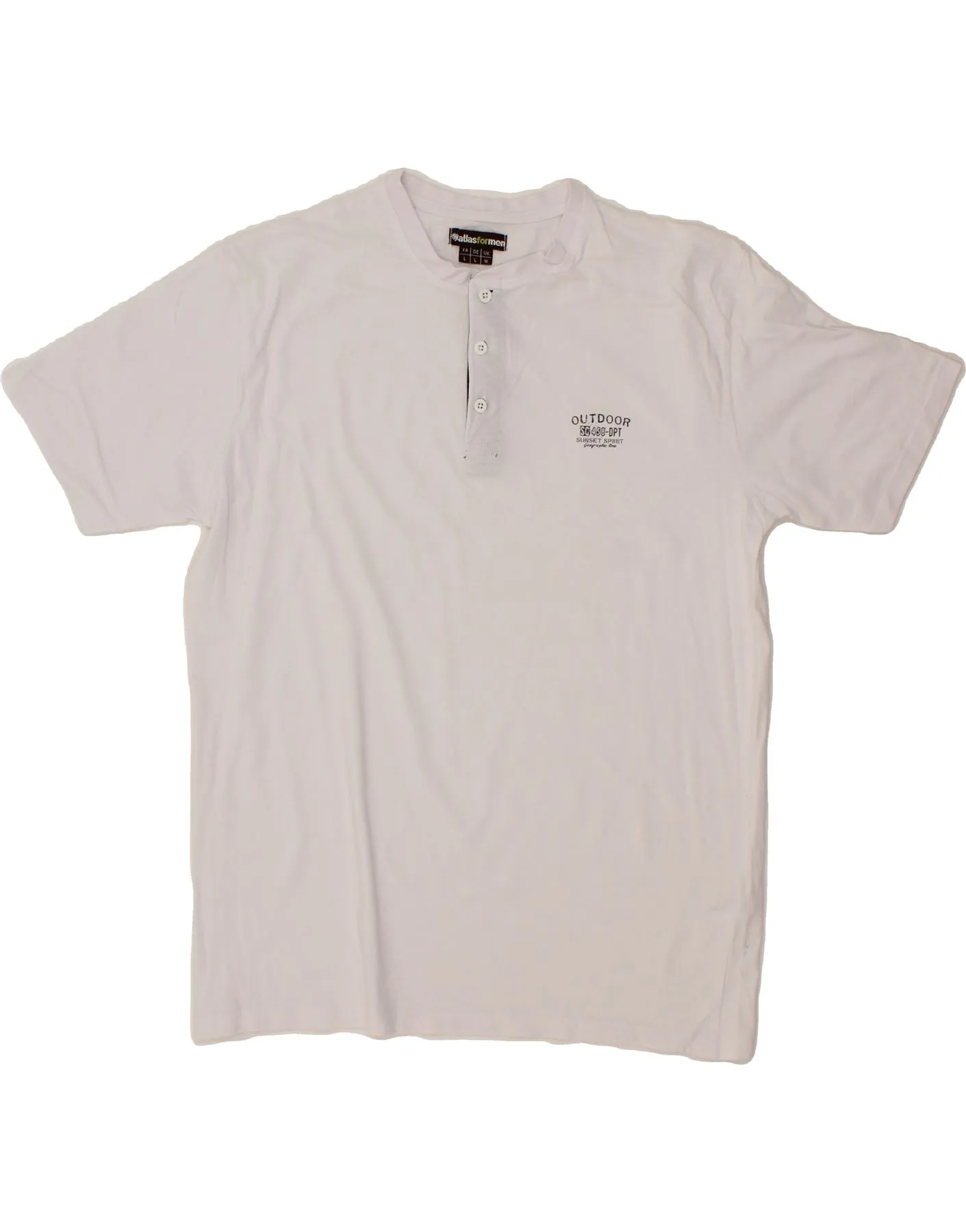 ATLAS FOR MEN Mens T-Shirt Top Medium White Cotton