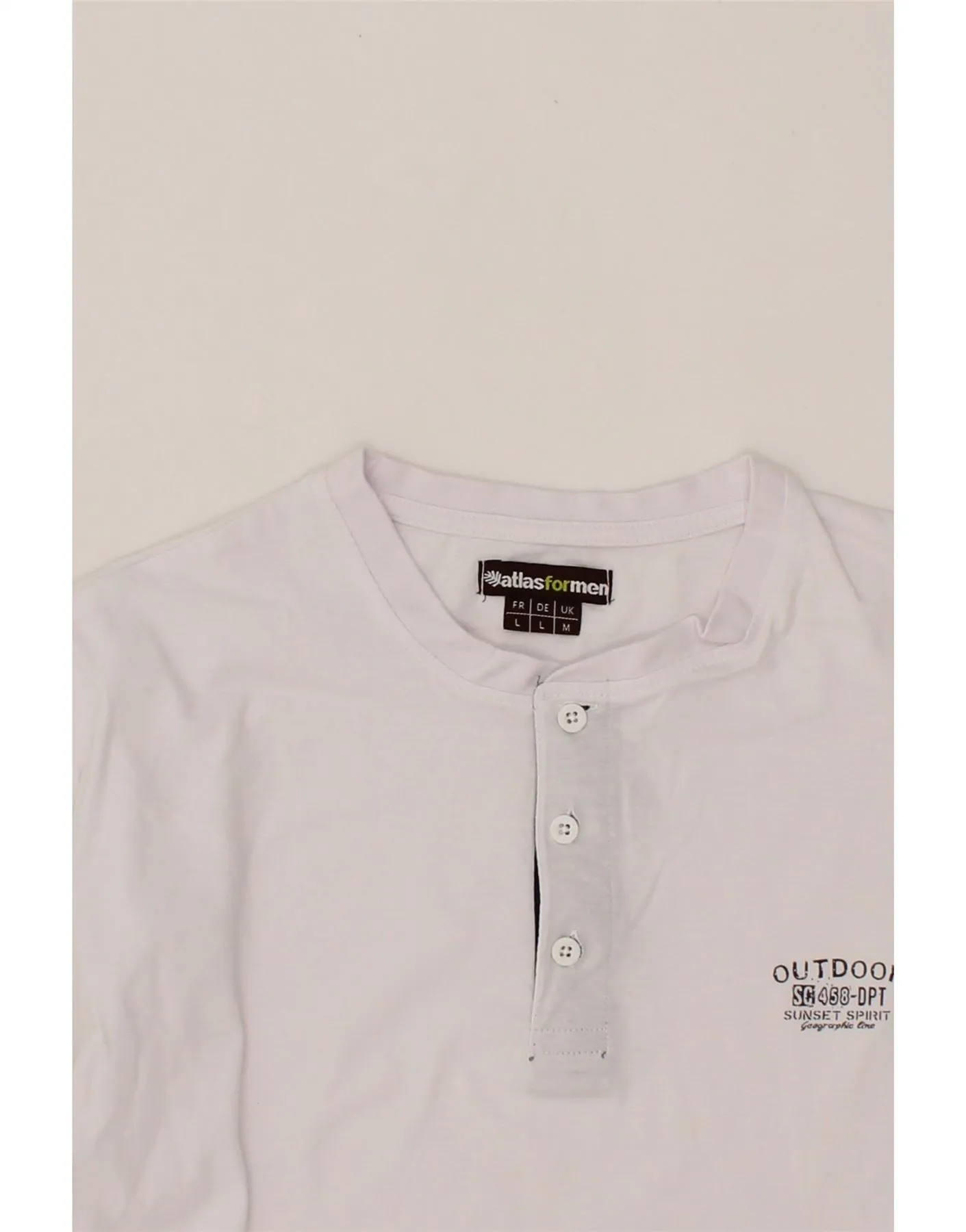 ATLAS FOR MEN Mens T-Shirt Top Medium White Cotton