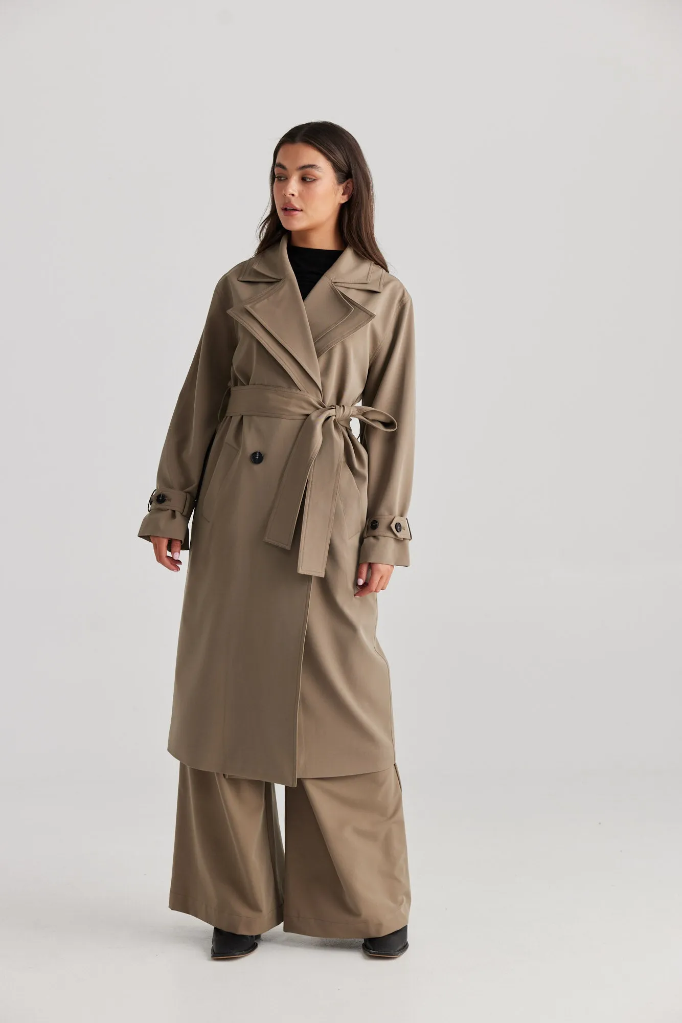 Aurora Trench Coat - Pebble