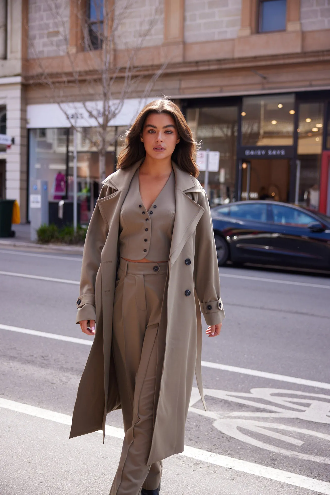 Aurora Trench Coat - Pebble