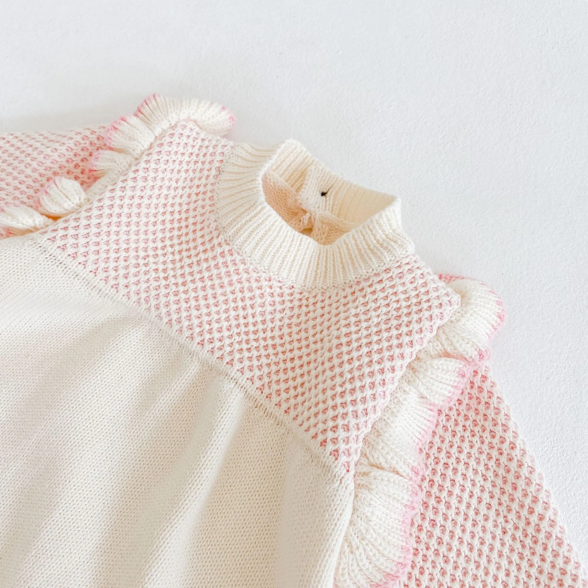 Baby's Flying Sleeve Knitted Blended Wool Jumpsuit Triangle Wrap Fart Coat Climbing Clothing