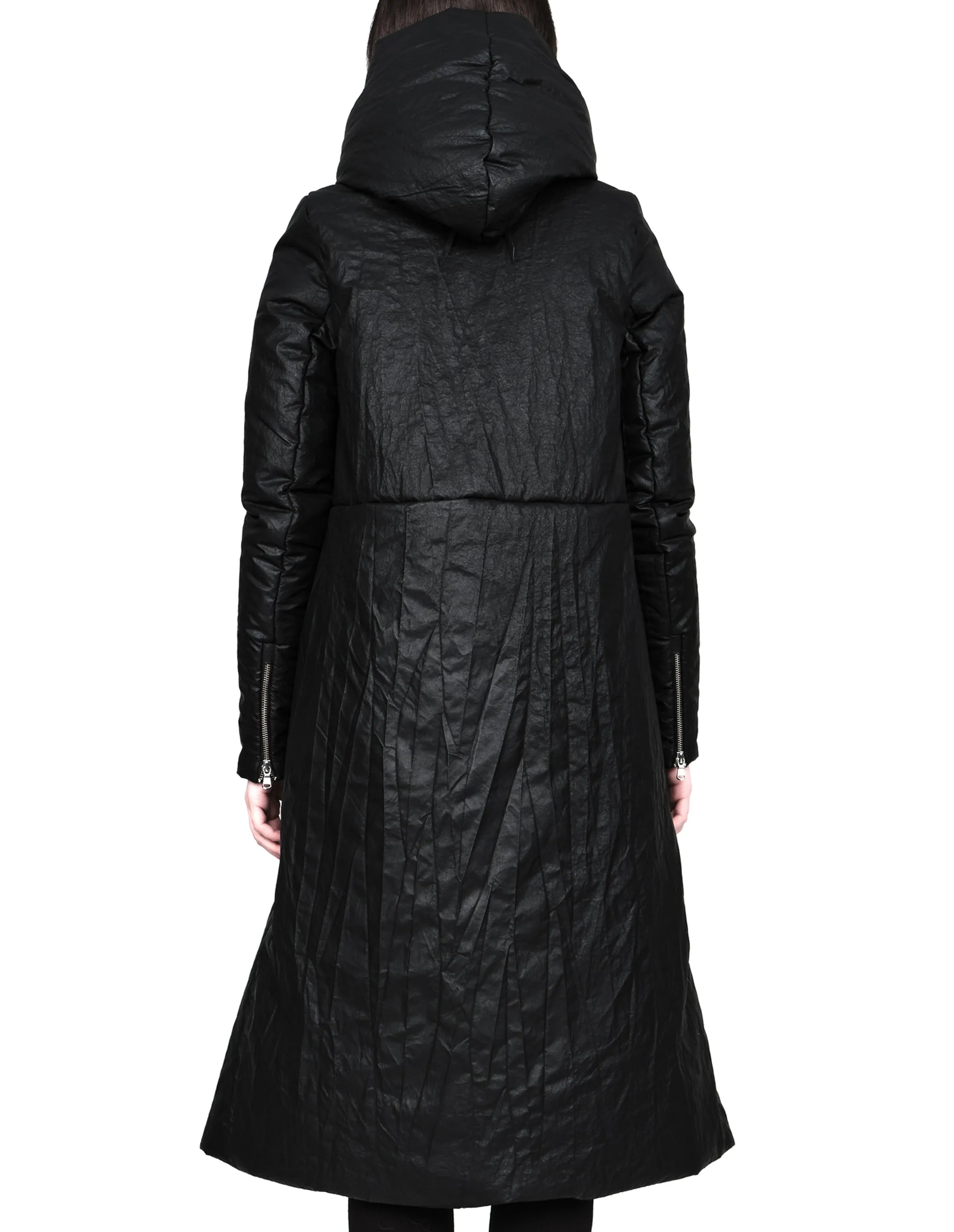 Coated Padded Hooded Coat