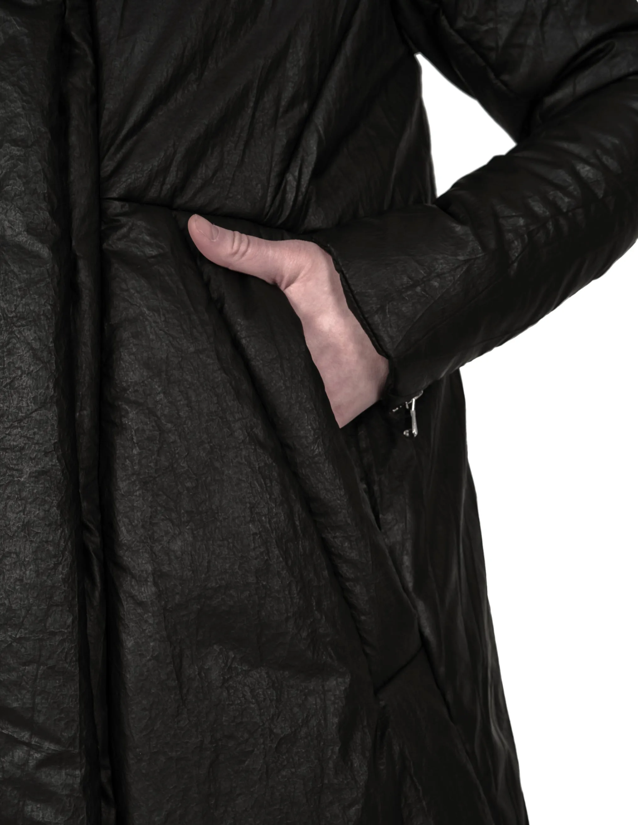 Coated Padded Hooded Coat
