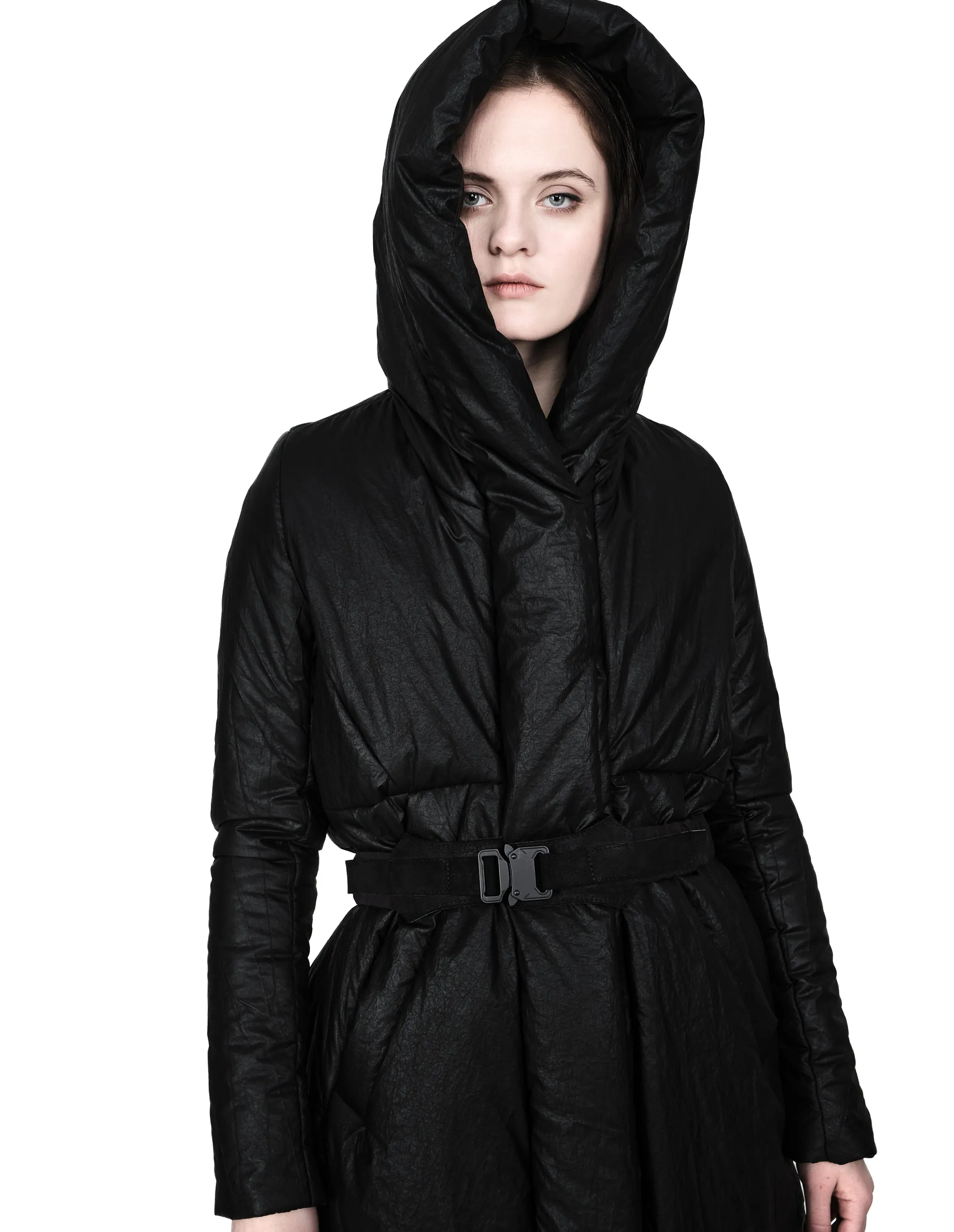 Coated Padded Hooded Coat