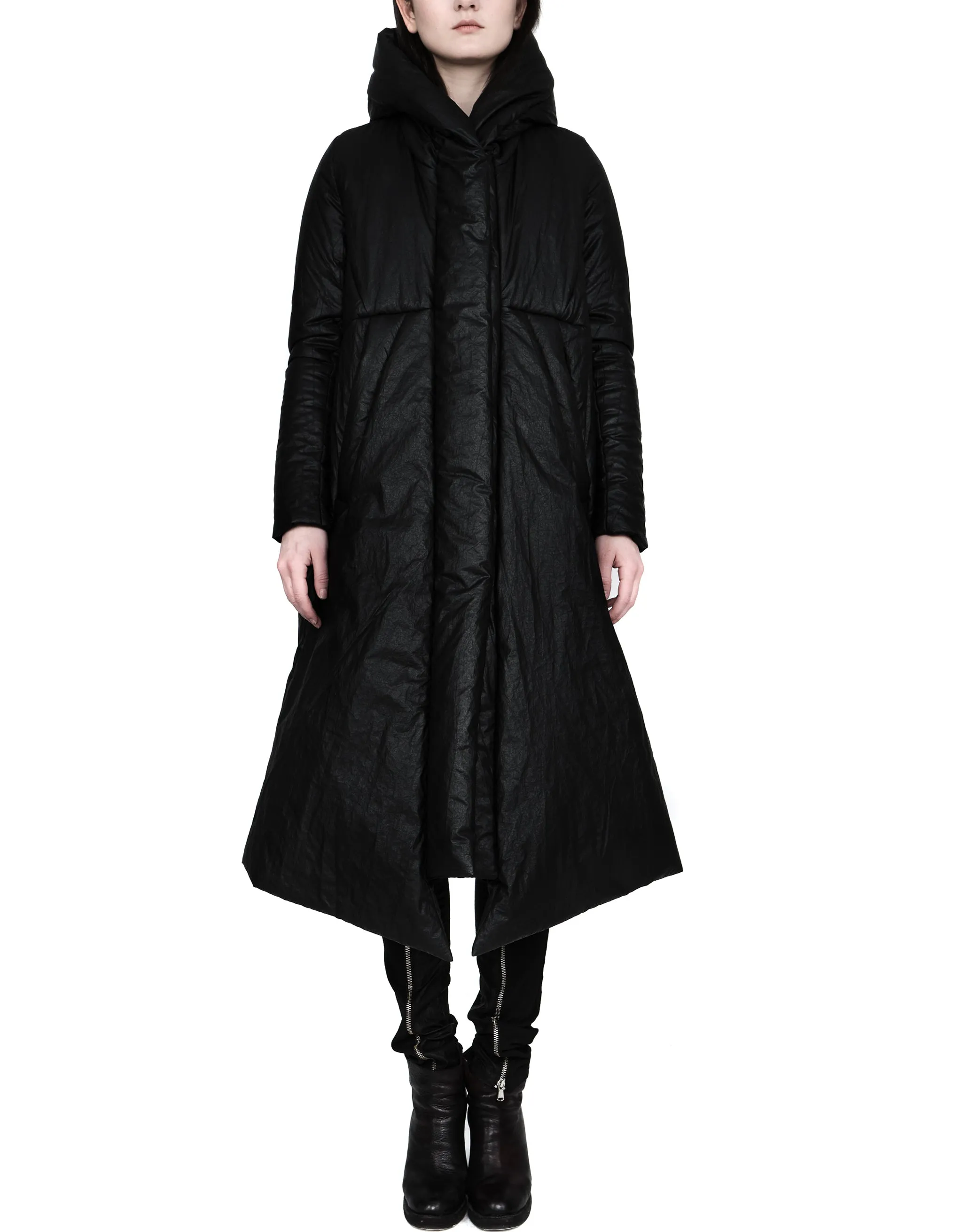 Coated Padded Hooded Coat