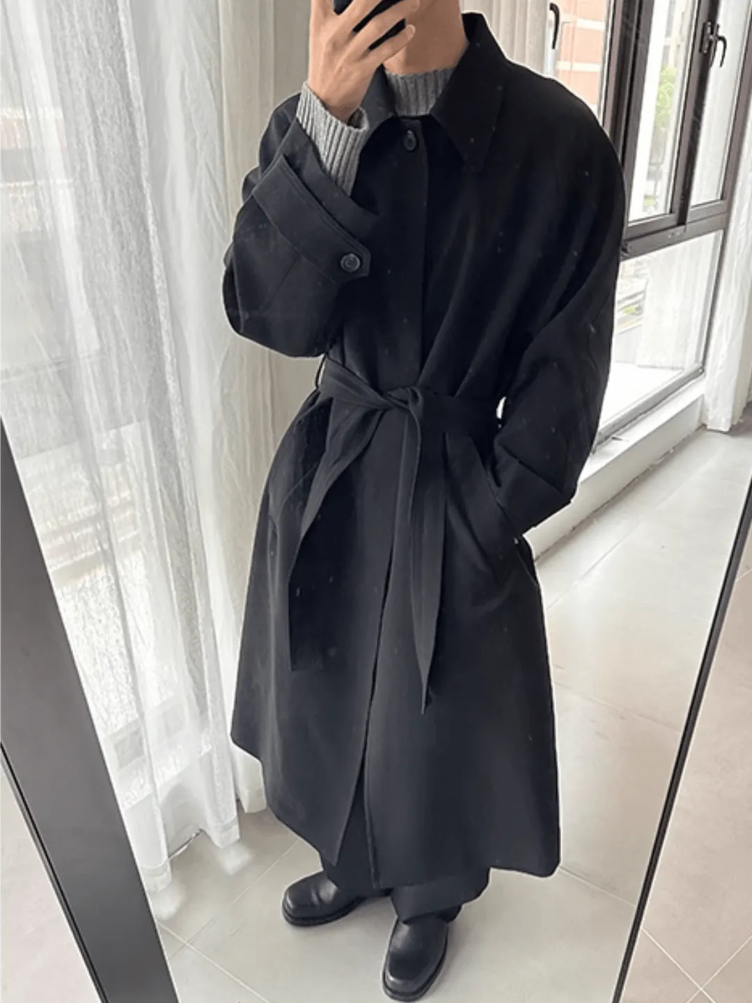 [COLN]  The lushness long trench coat na770