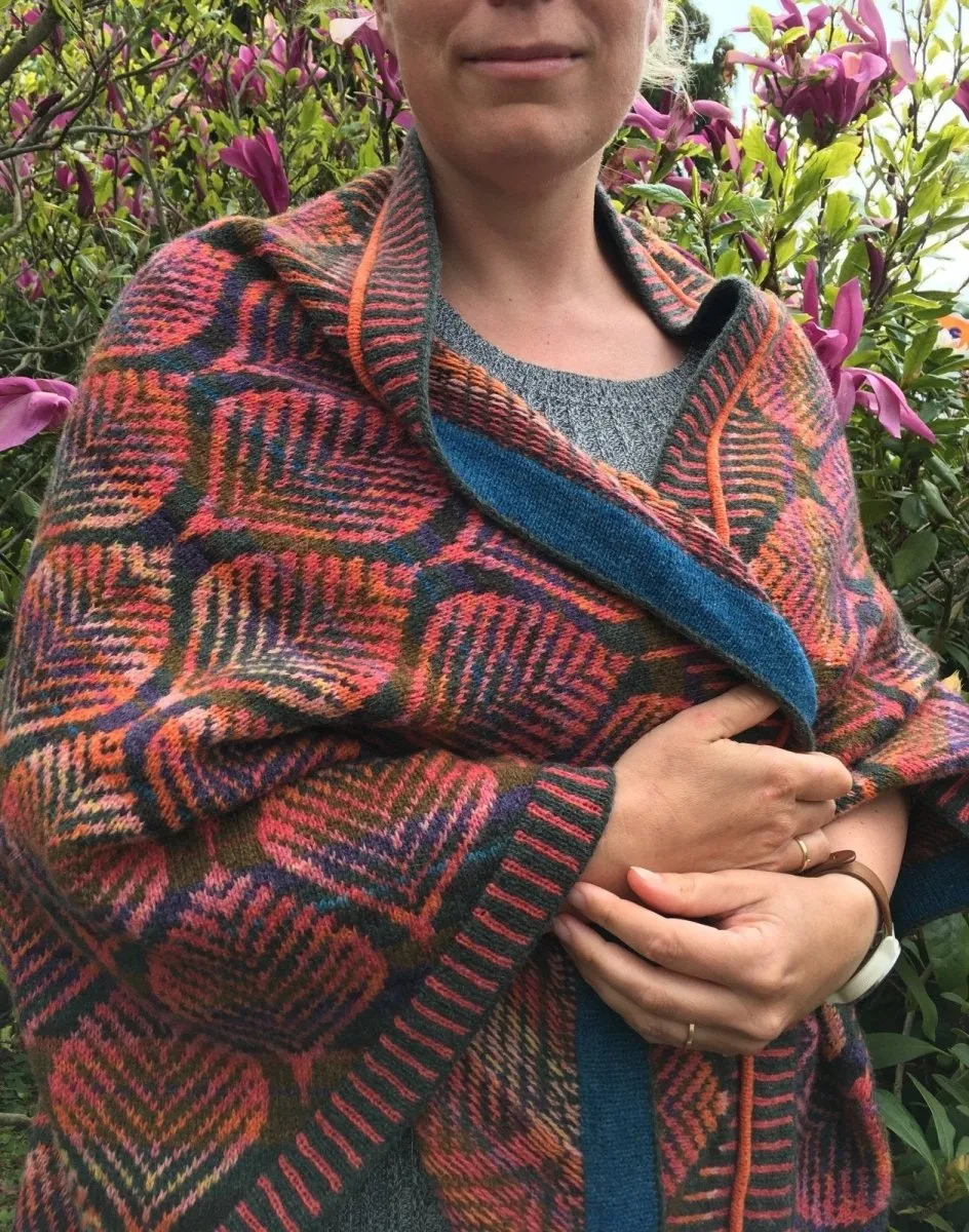 Copper Beech shawl /wrap-around by Ruth Sørensen, knitting pattern
