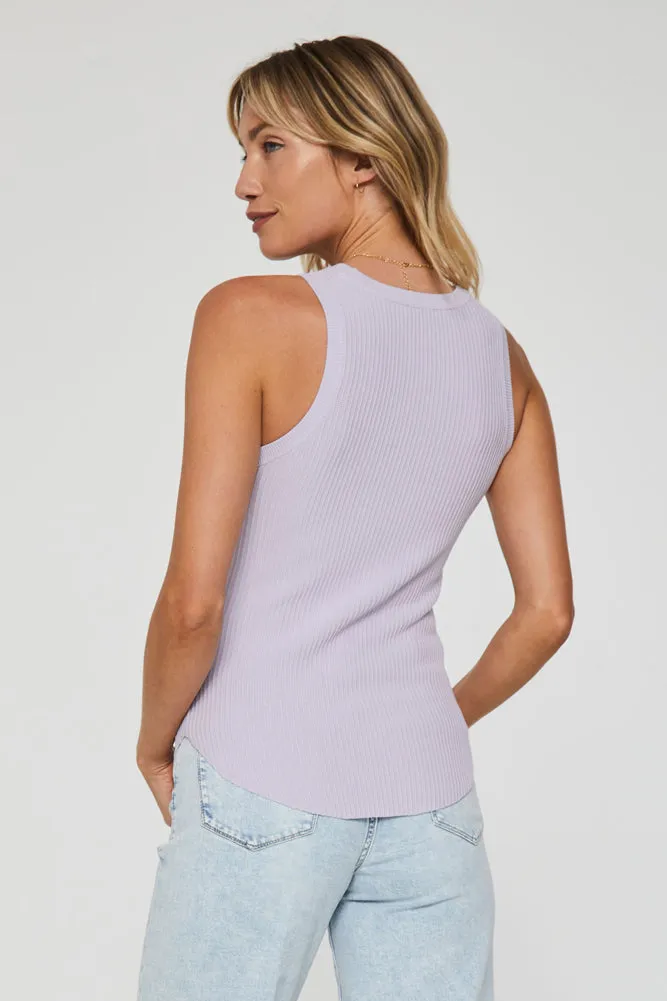 Cora Sleeveless Rib Tank in Verbena by Another Love