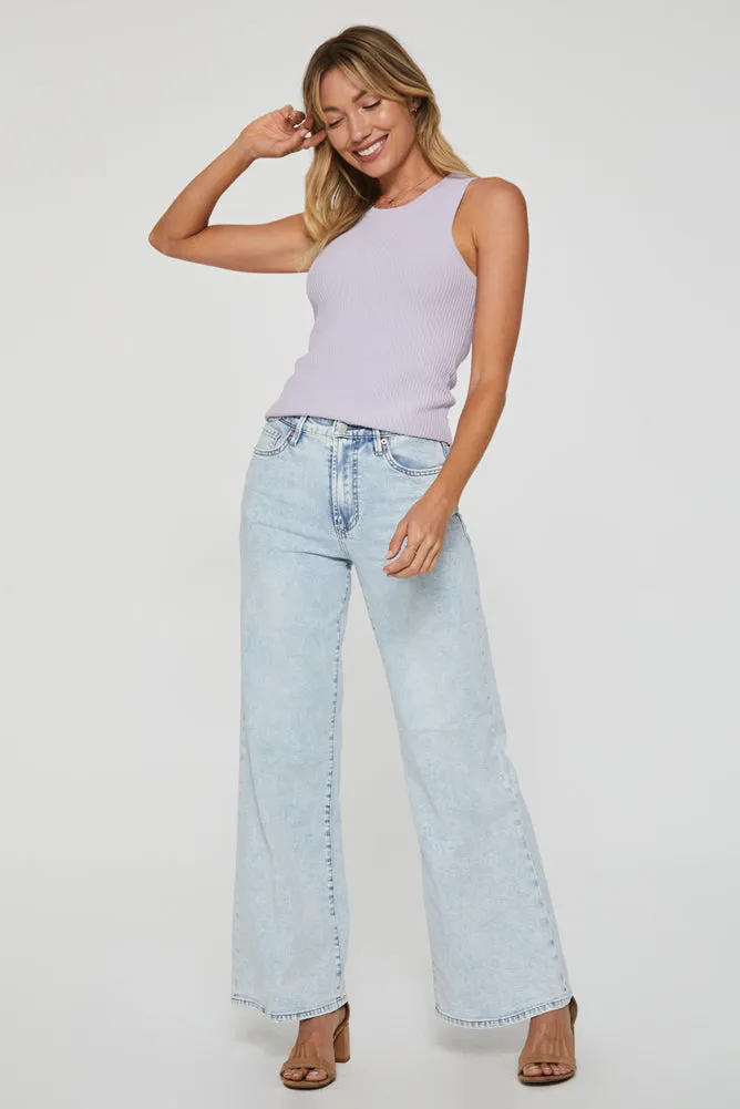 Cora Sleeveless Rib Tank in Verbena by Another Love