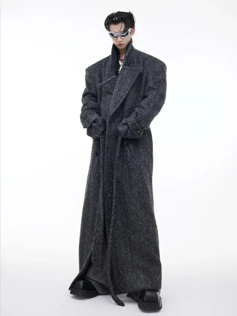 【CulturE】tweed loose long trench coat  na1578