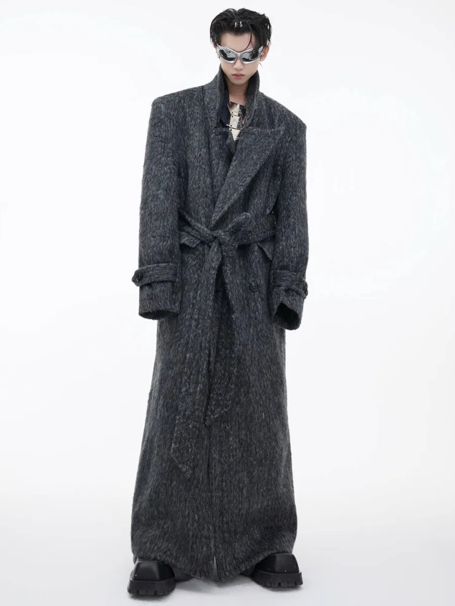 【CulturE】tweed loose long trench coat  na1578