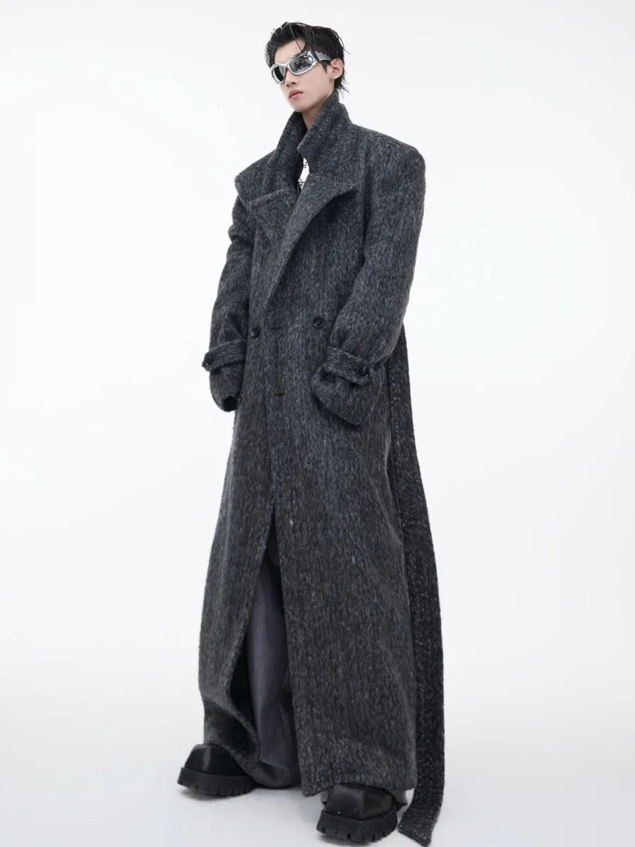 【CulturE】tweed loose long trench coat  na1578