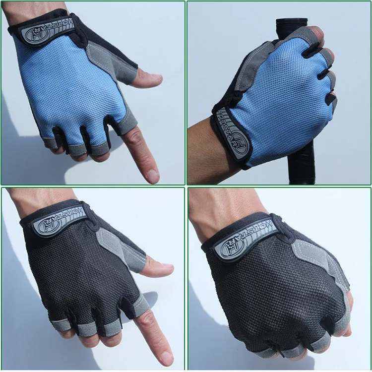 Cycling Shock Absorbing Anti-Slip Gloves Fitness Weight Lifting Training Half-finger Gloves, Size:XL(Black Orange)