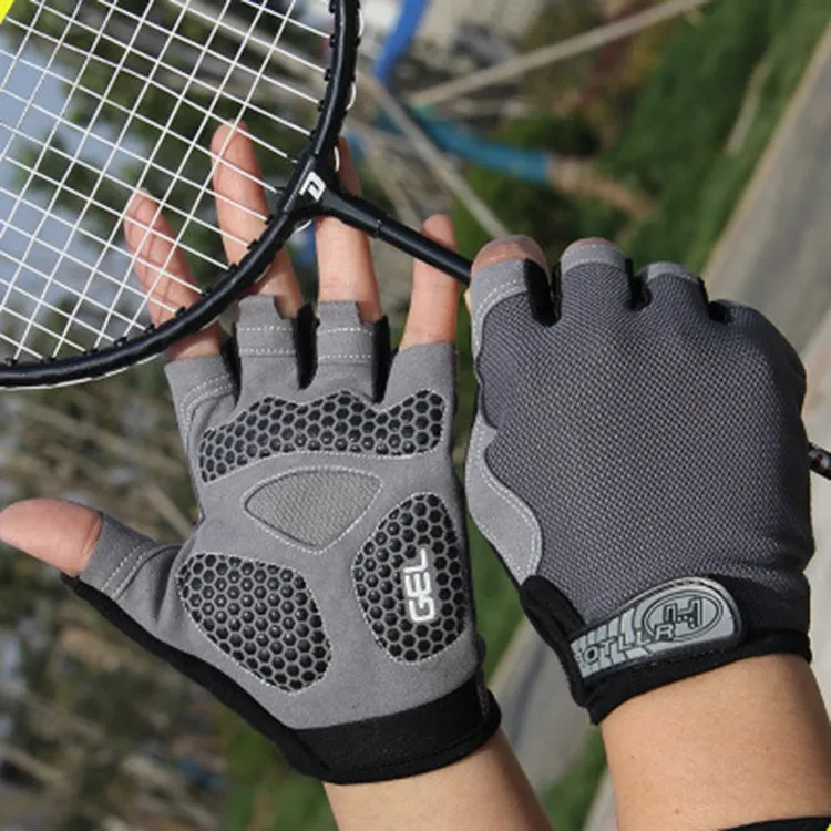 Cycling Shock Absorbing Anti-Slip Gloves Fitness Weight Lifting Training Half-finger Gloves, Size:XL(Black Orange)