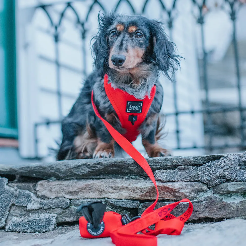 Dog Adjustable Harness - Neon Red