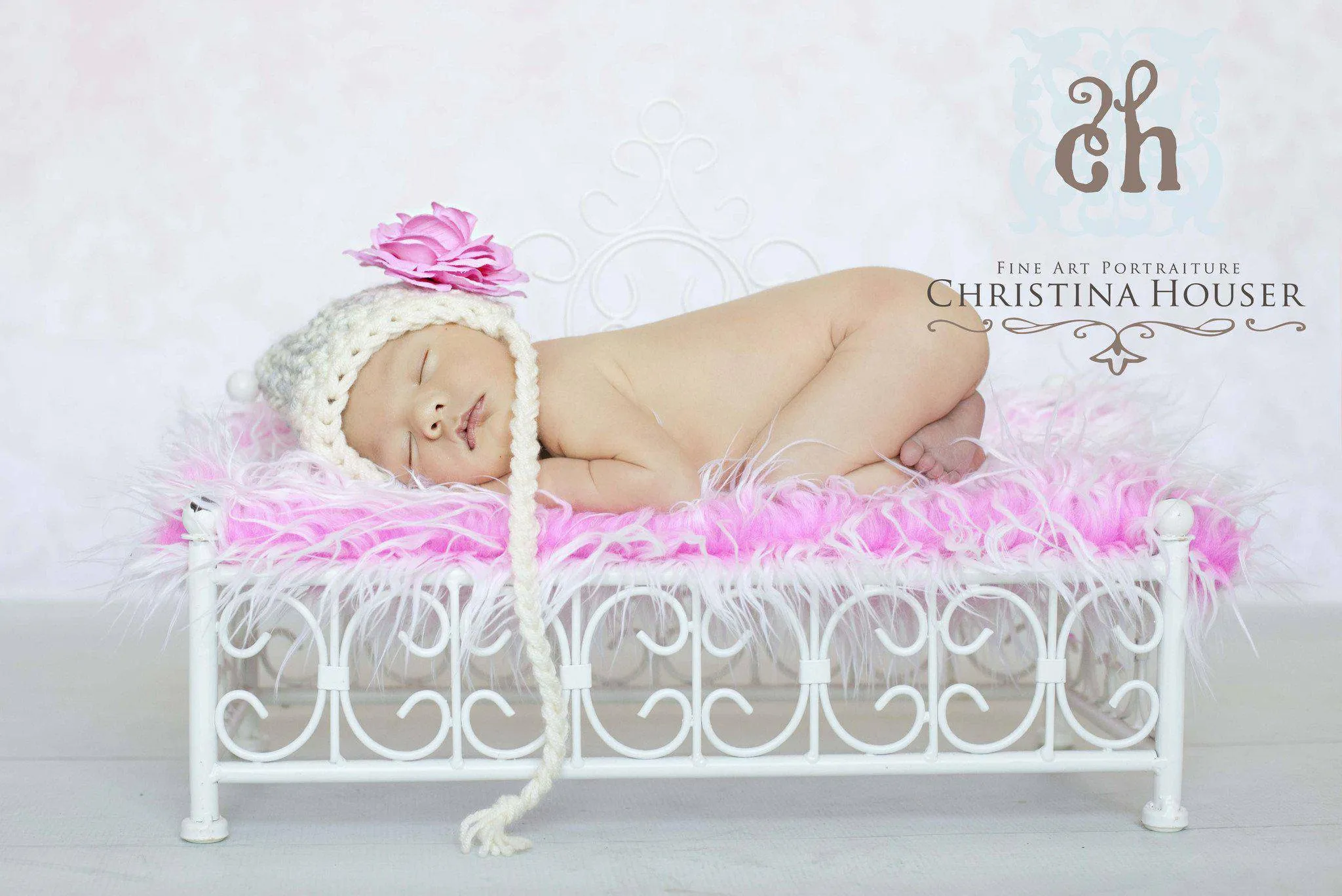 Frosted Hot Pink Mongolian Faux Fur Photography Prop Rug Newborn Baby Toddler