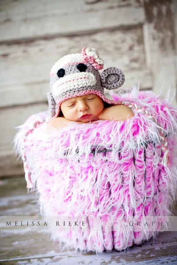 Frosted Hot Pink Mongolian Faux Fur Photography Prop Rug Newborn Baby Toddler