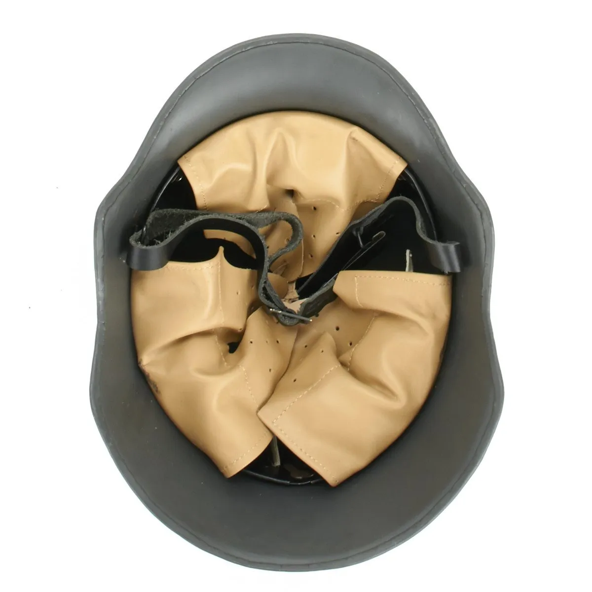 German WWI M18 Steel Ear Cut Out Helmet with Leather Liner
