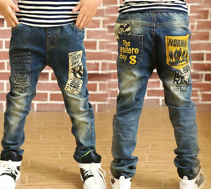 IENENS 4-11 Years Boys Clothes Slim Straight Jeans Classic Bottoms Children Denim Clothing Pants Kids Baby Boy Casual Trousers