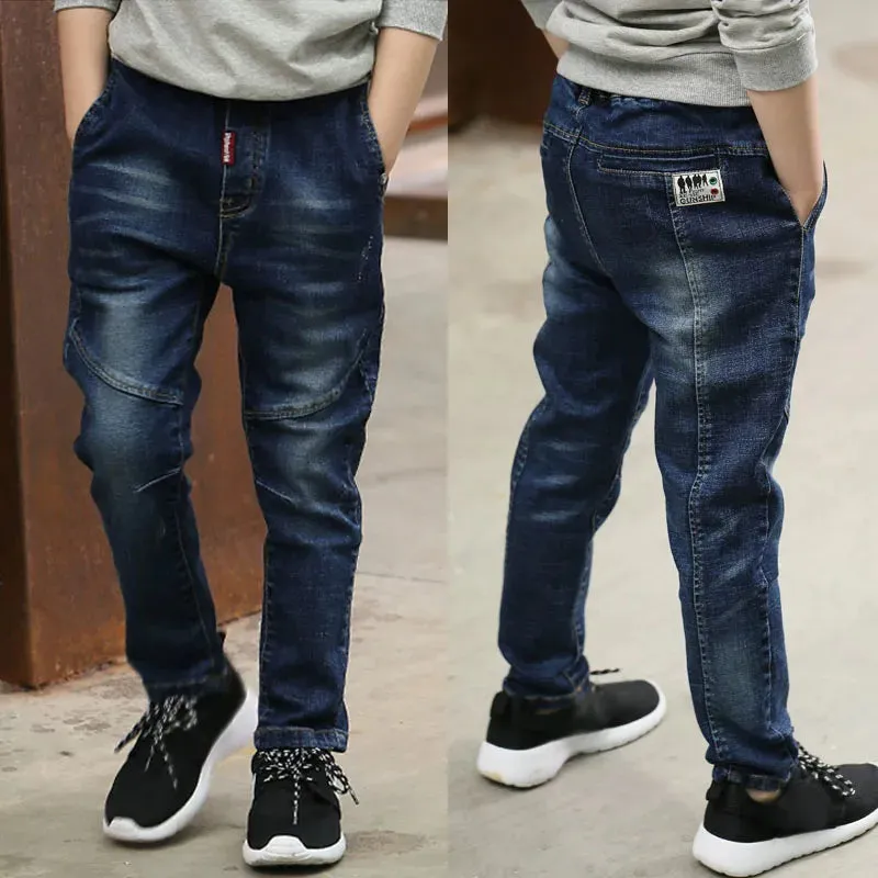 IENENS 4-11 Years Boys Clothes Slim Straight Jeans Classic Bottoms Children Denim Clothing Pants Kids Baby Boy Casual Trousers