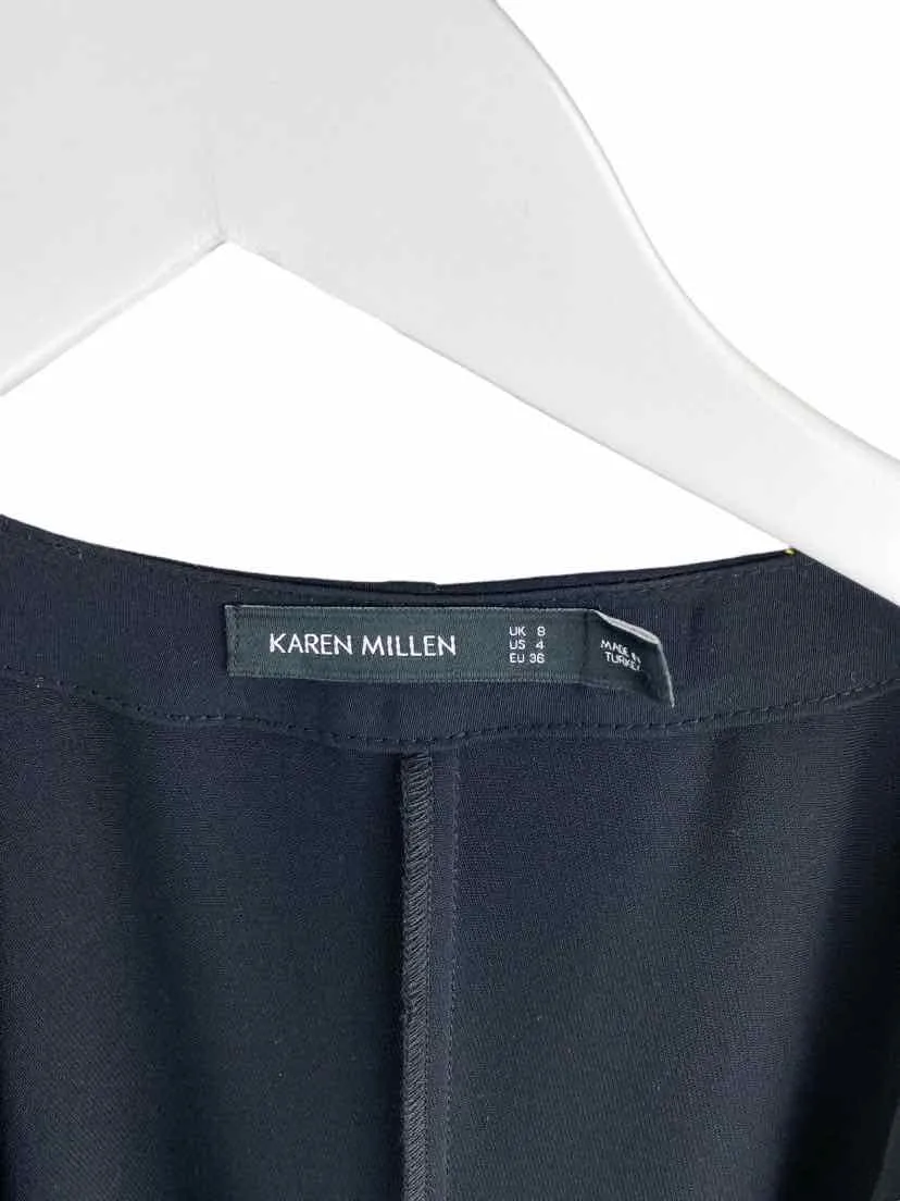 Karen Millen, Women's Wrap Midi Dress, Black, Size 4