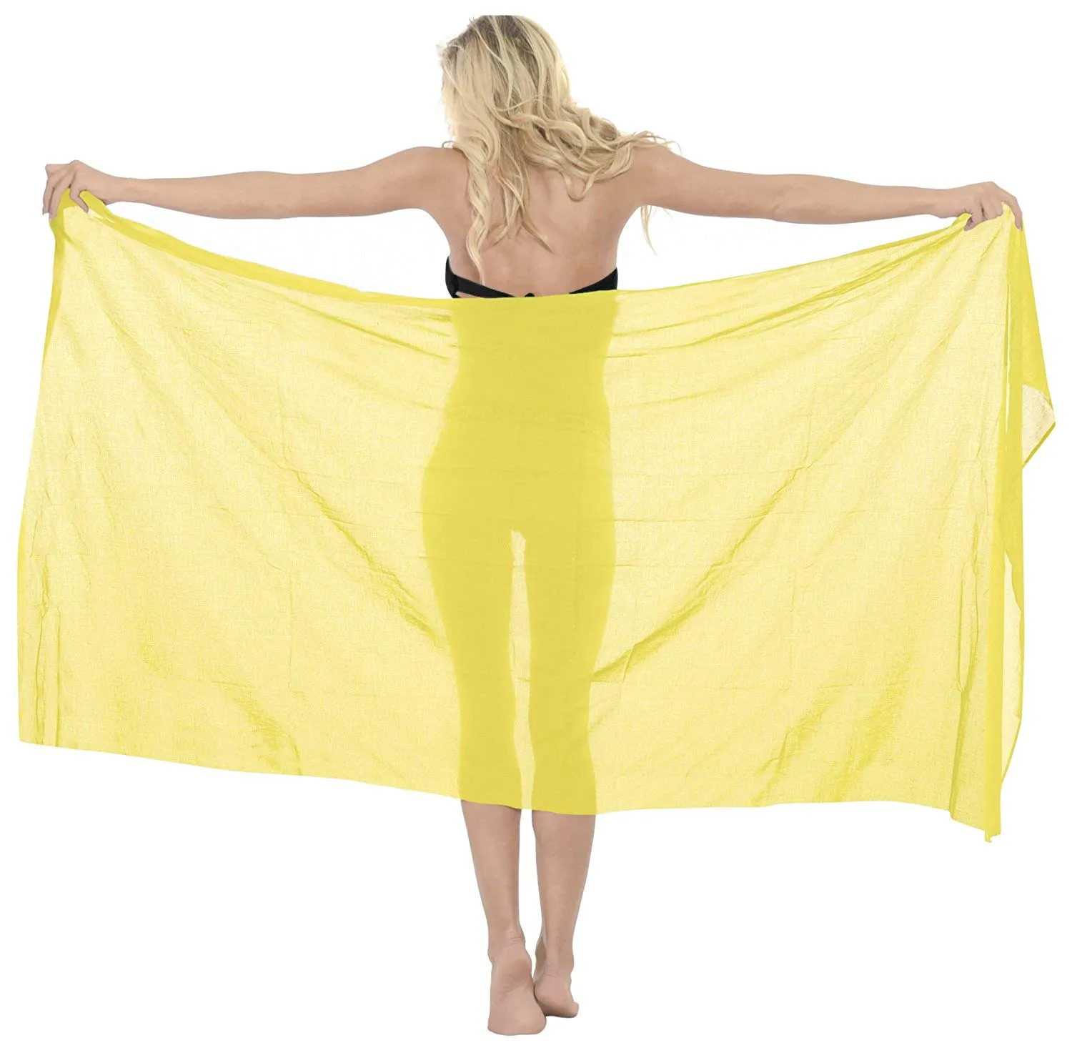 LA LEELA Women's Beach Bikini Cover up Wrap Bathing Suit Sarong Solid 5 ONE Size