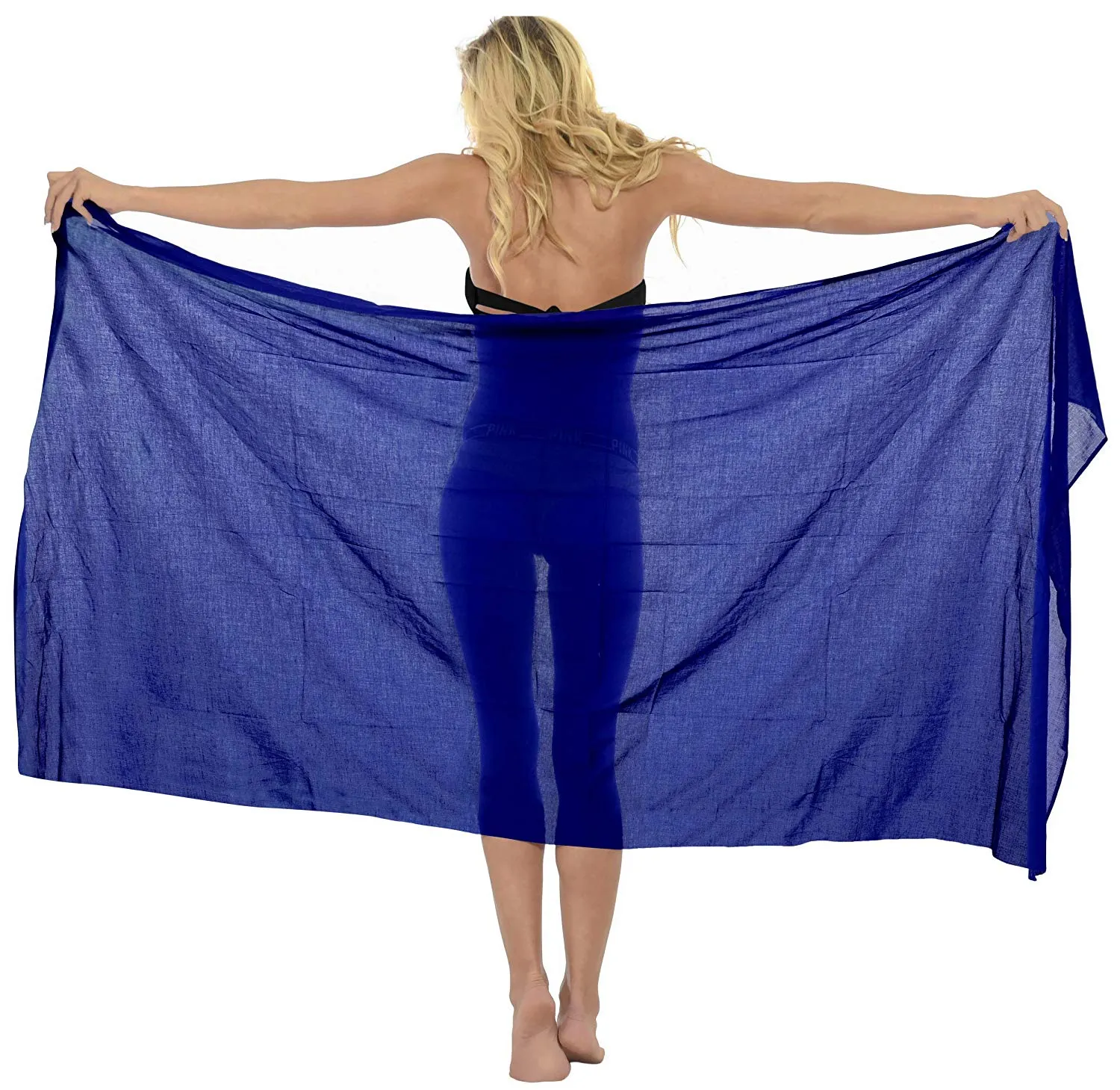 LA LEELA Women's Beach Bikini Cover up Wrap Bathing Suit Sarong Solid 5 ONE Size