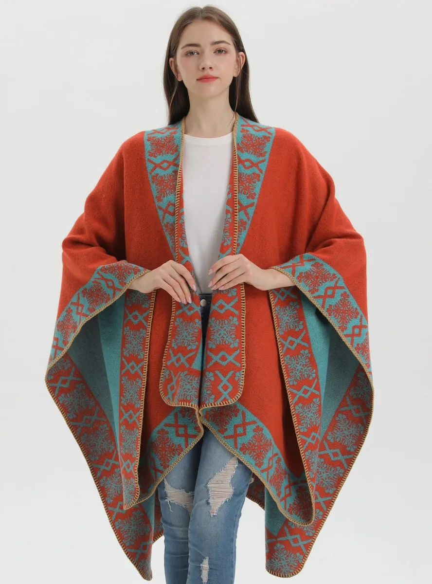 Ladies Padded Warm Cloak Scarf Shawl