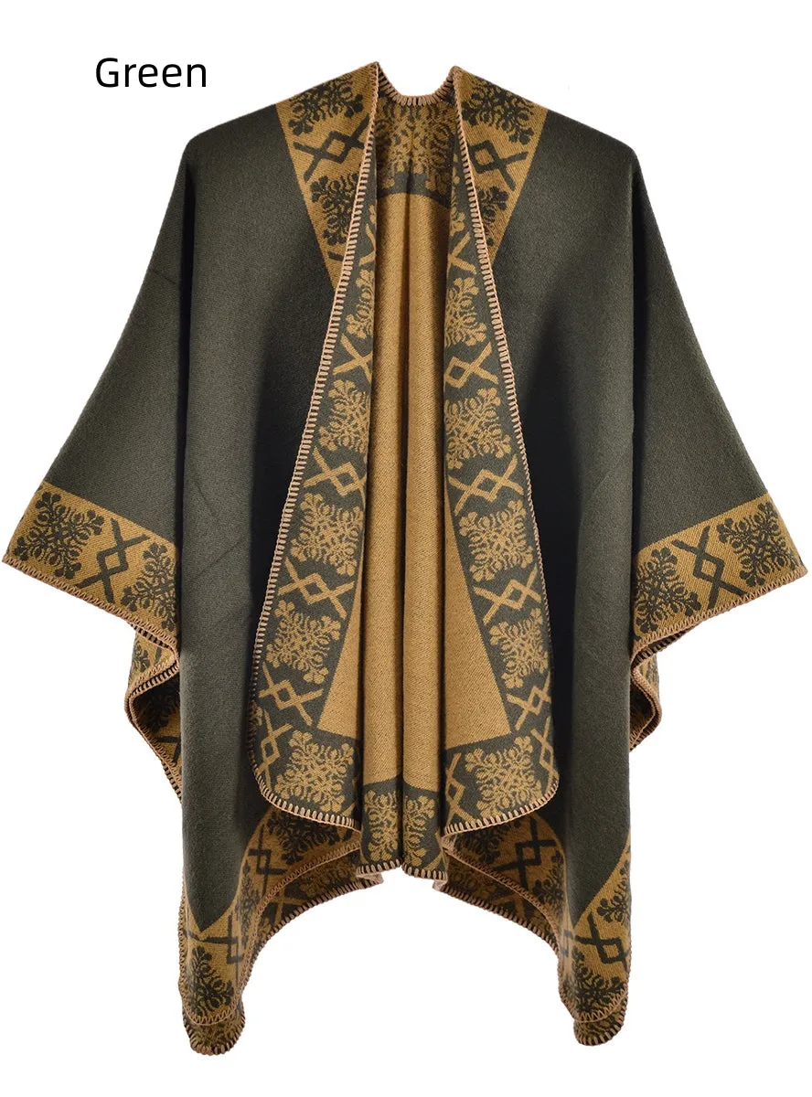 Ladies Padded Warm Cloak Scarf Shawl