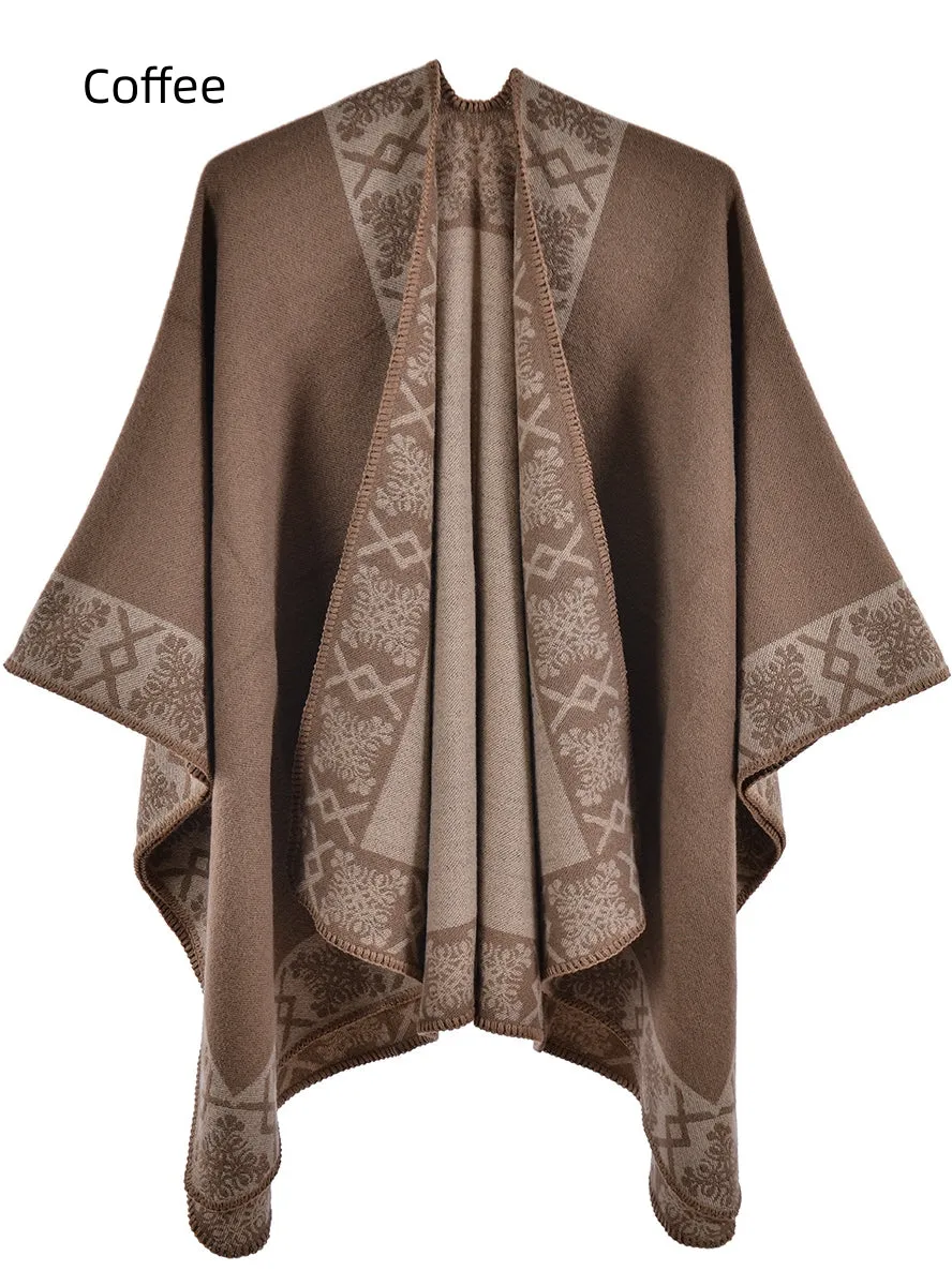 Ladies Padded Warm Cloak Scarf Shawl