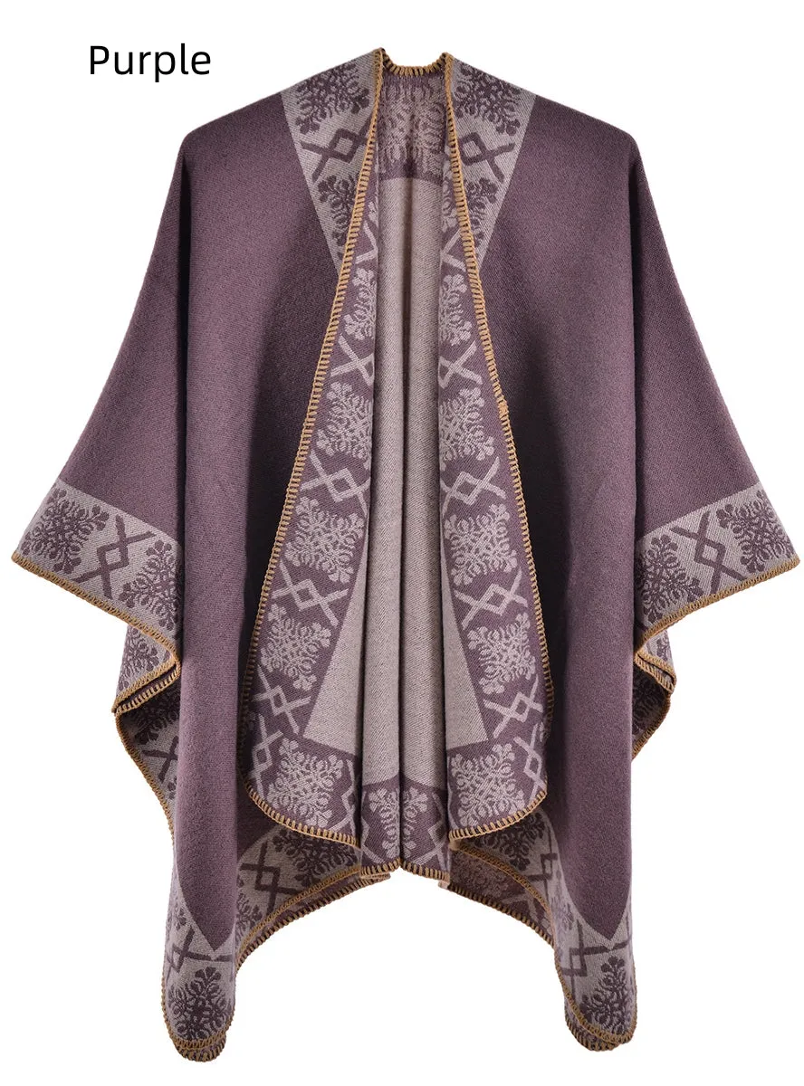 Ladies Padded Warm Cloak Scarf Shawl