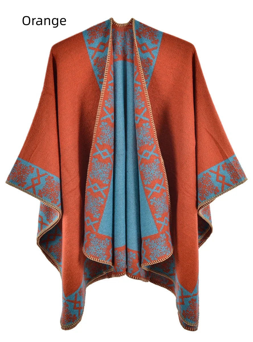 Ladies Padded Warm Cloak Scarf Shawl