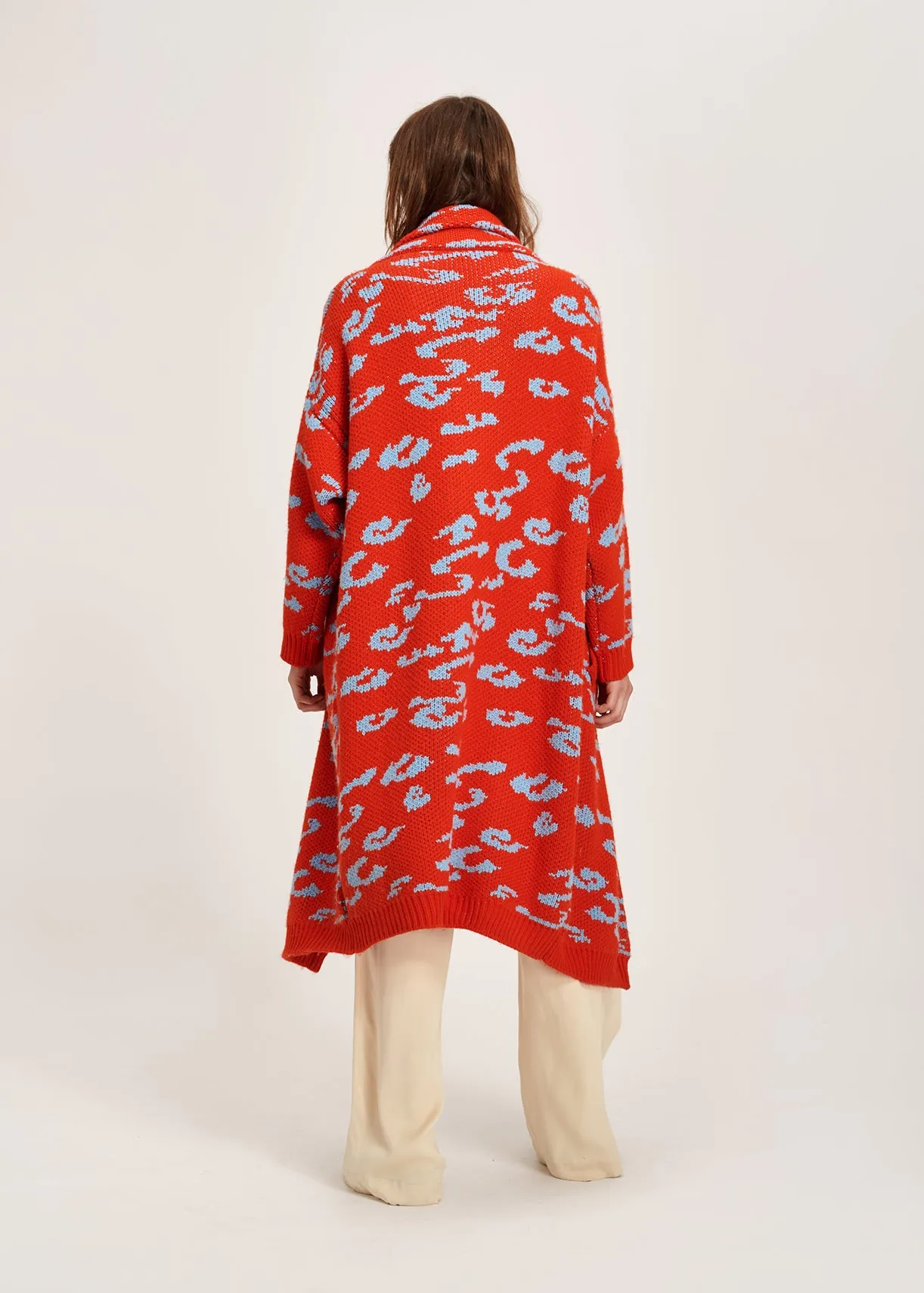 Leopard jacquard coat