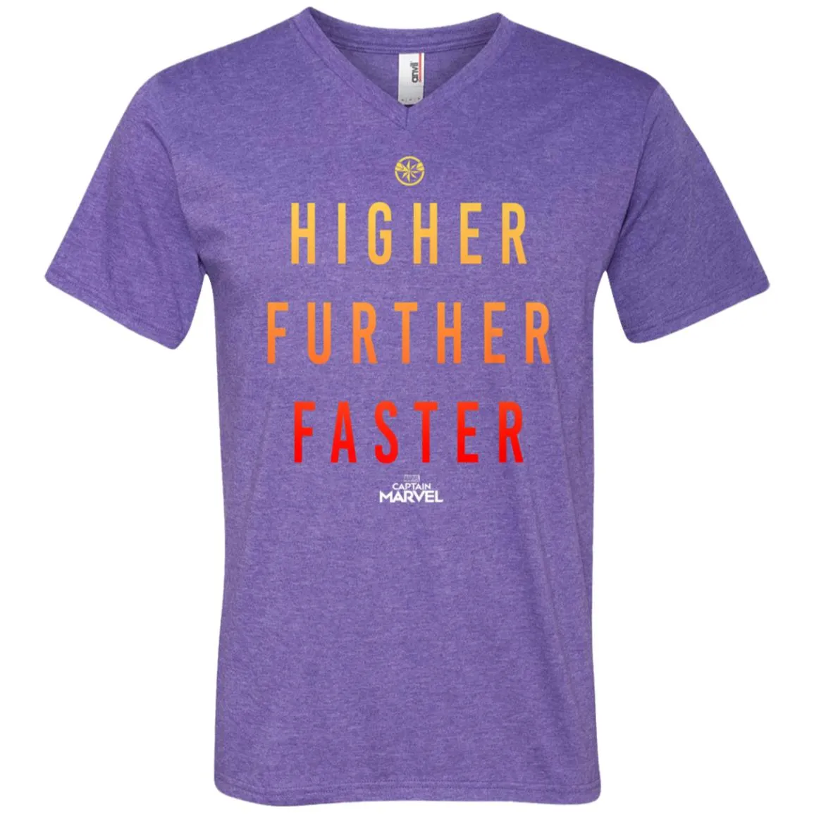 Marvel Captain Marvel Movie Higher Faster Men V-Neck T-Shirt