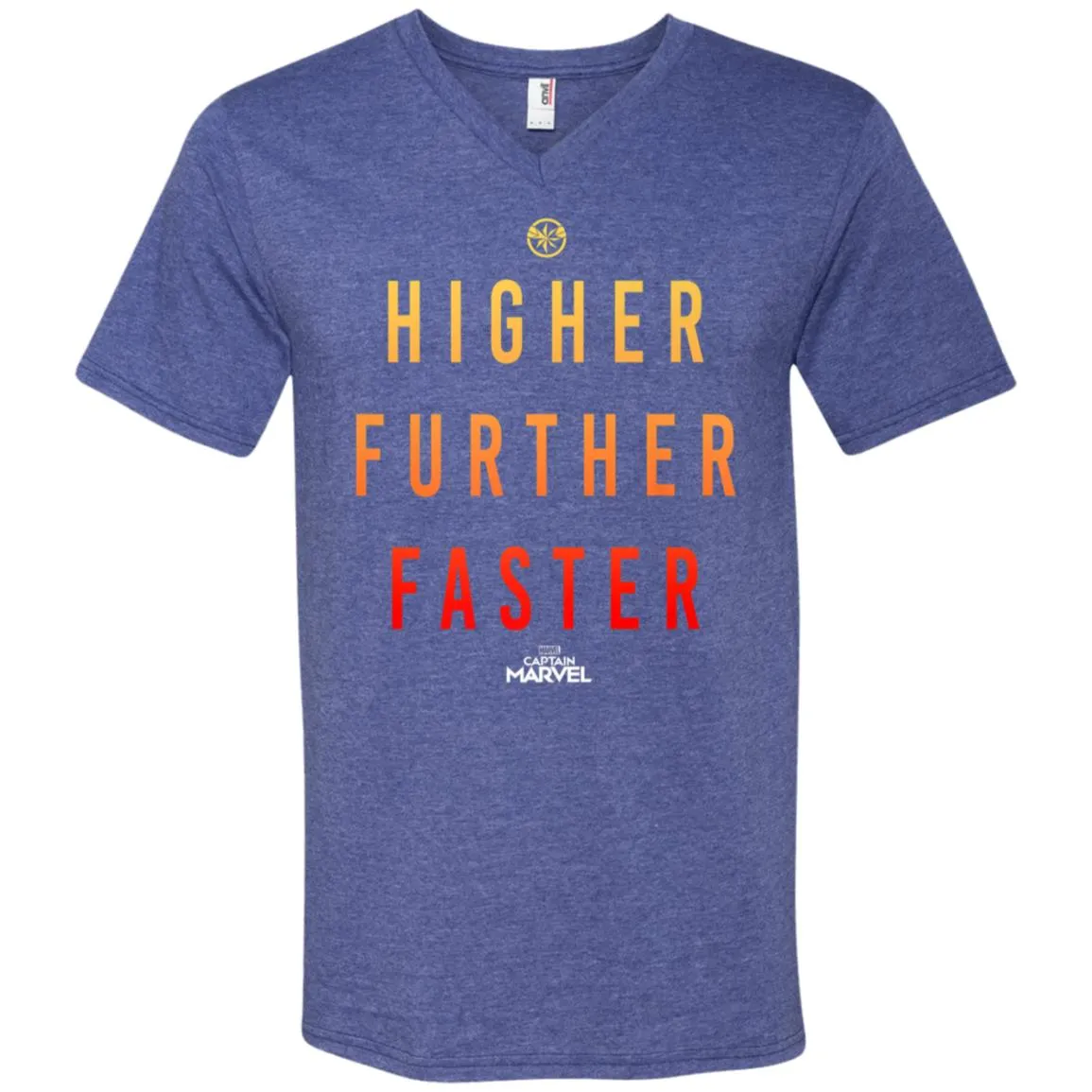 Marvel Captain Marvel Movie Higher Faster Men V-Neck T-Shirt