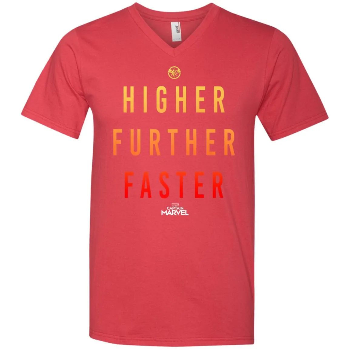 Marvel Captain Marvel Movie Higher Faster Men V-Neck T-Shirt