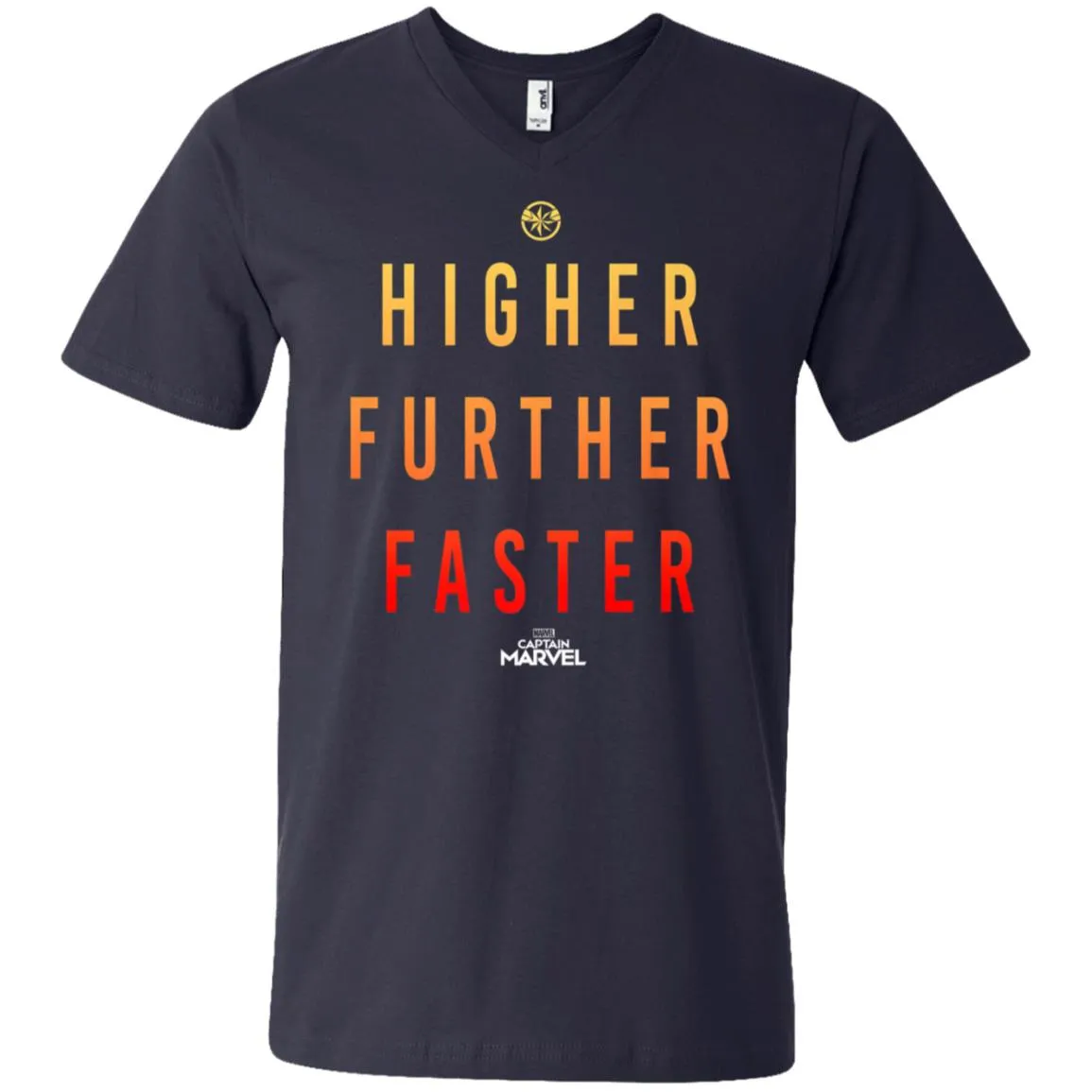 Marvel Captain Marvel Movie Higher Faster Men V-Neck T-Shirt