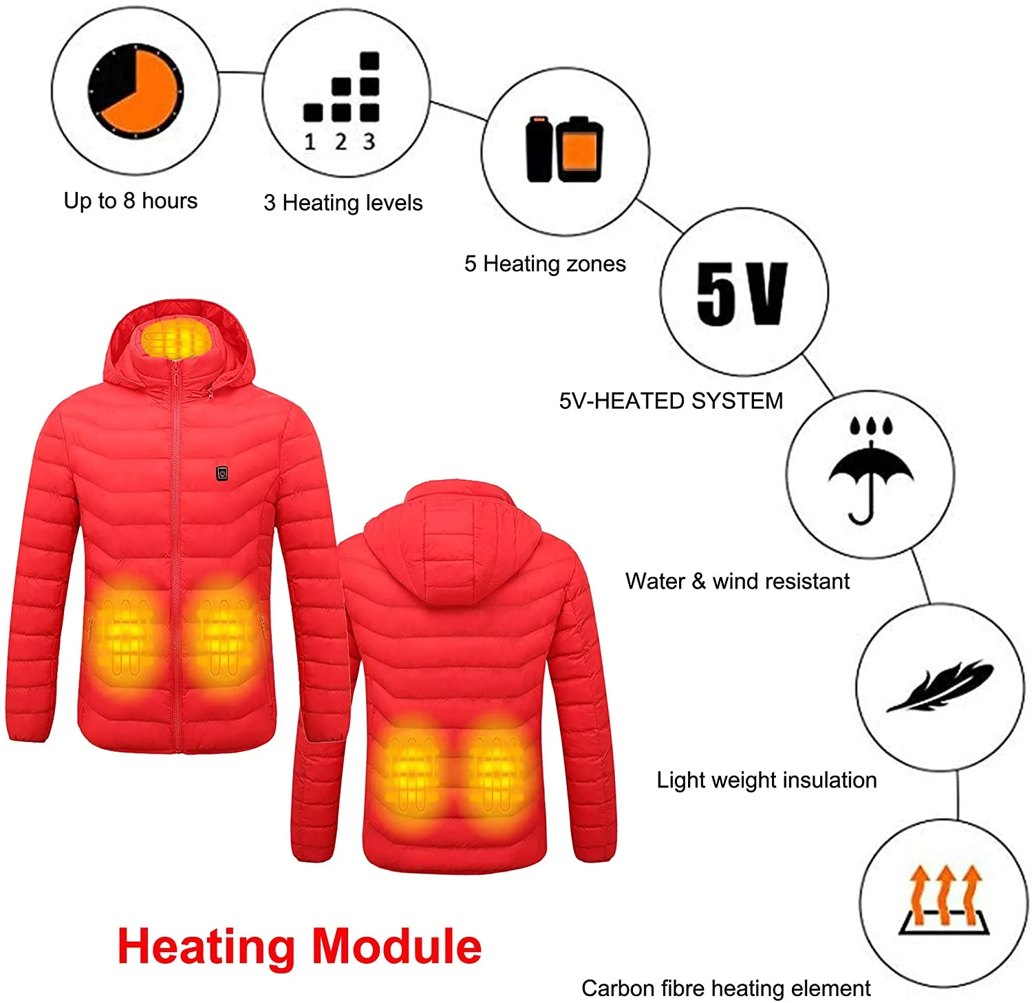 Men and Women's Heated Duck Down Jacket