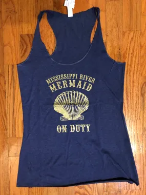 Mississippi River Mermaid on Duty, Racerback Tank Top