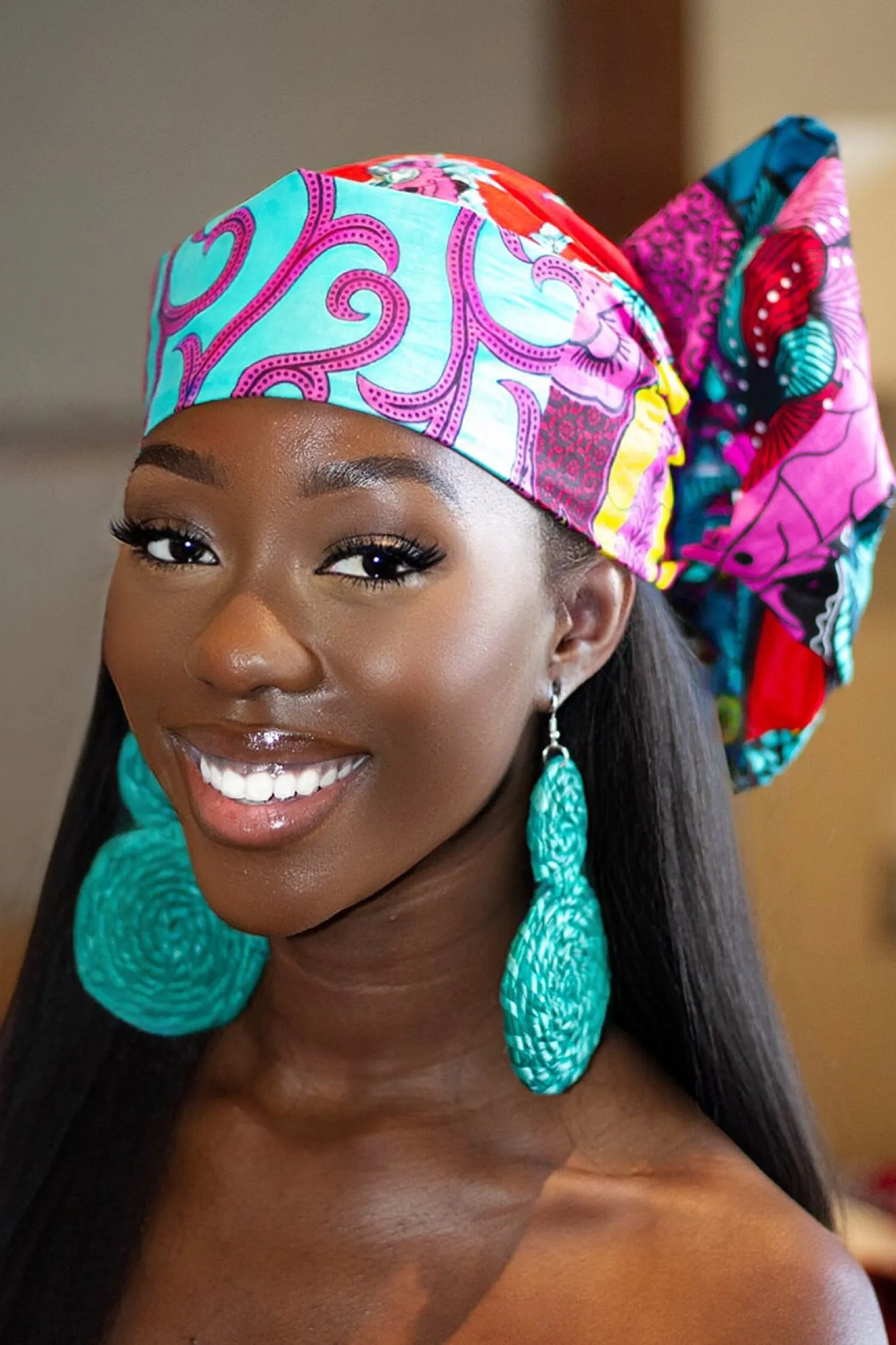 New in African Print Head wrap - Halima