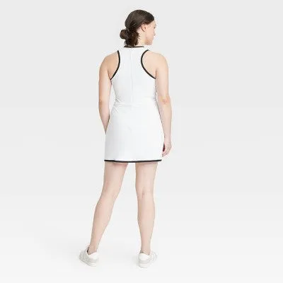 New - Women's High-Neck Wrap Active Dress - All In Motion White M