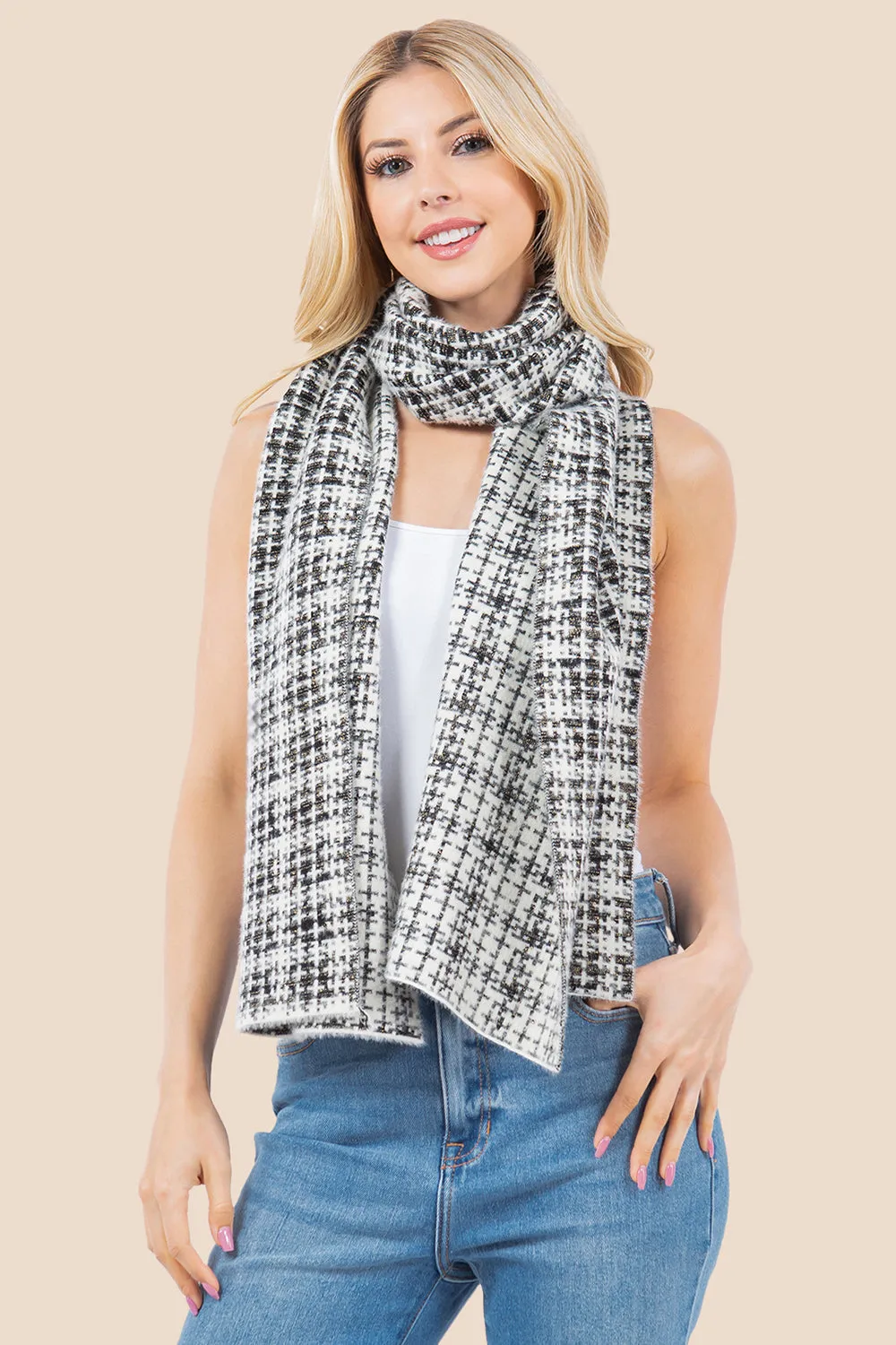 OA-4276 tweed scarf shawl