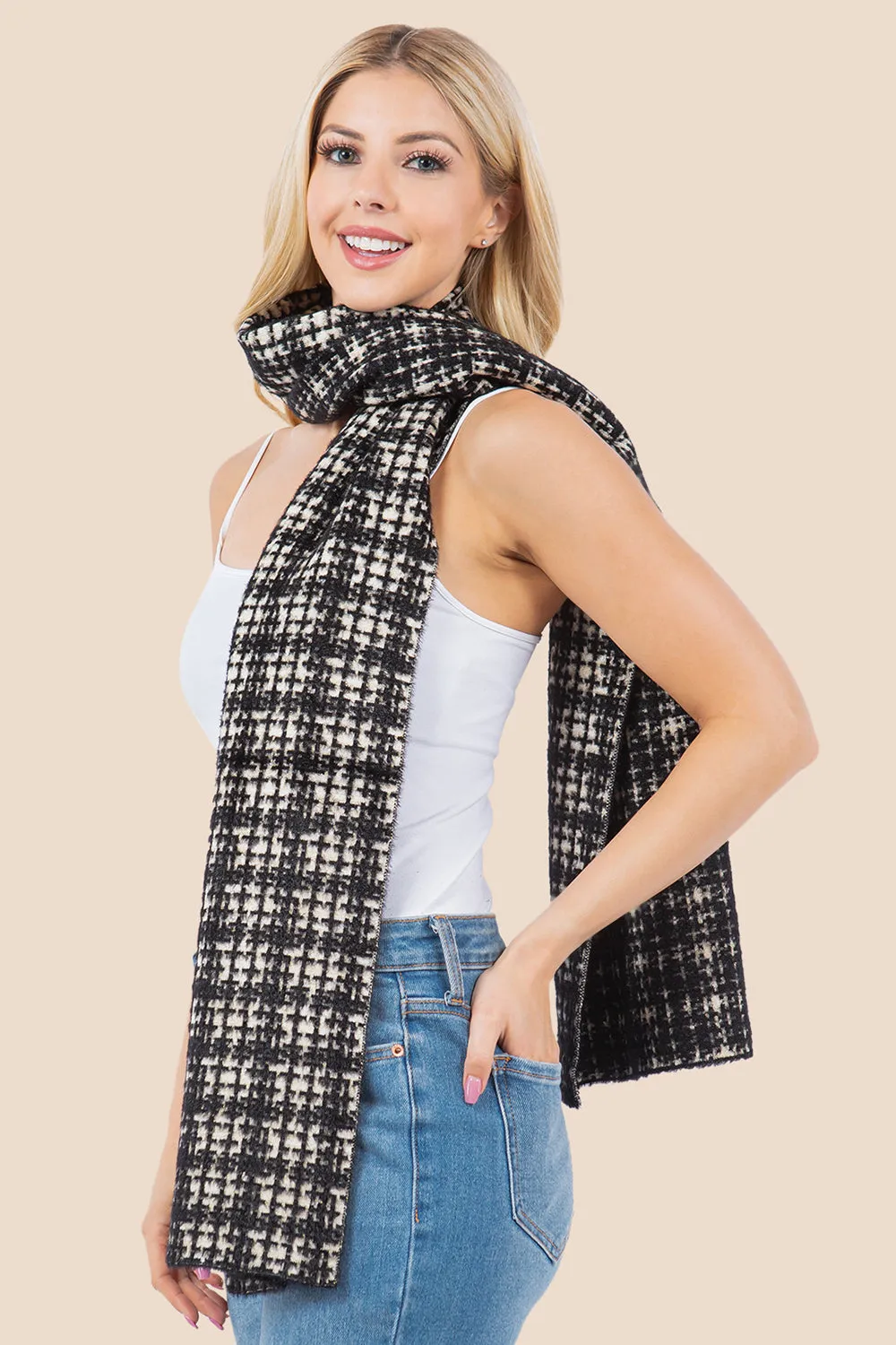 OA-4276 tweed scarf shawl