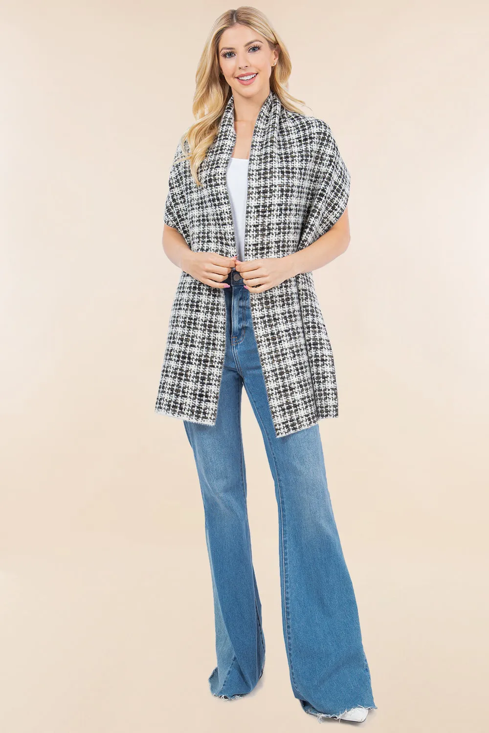 OA-4276 tweed scarf shawl