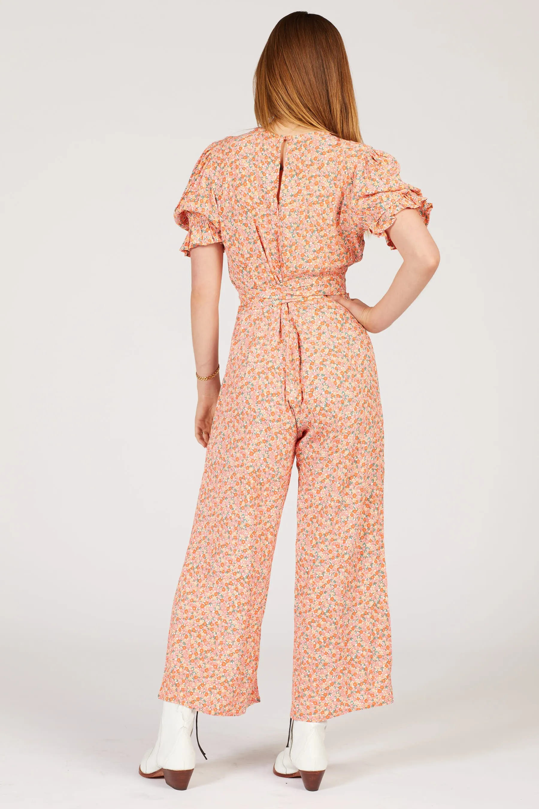 Pink Mathiola Floral Anka Jumpsuit