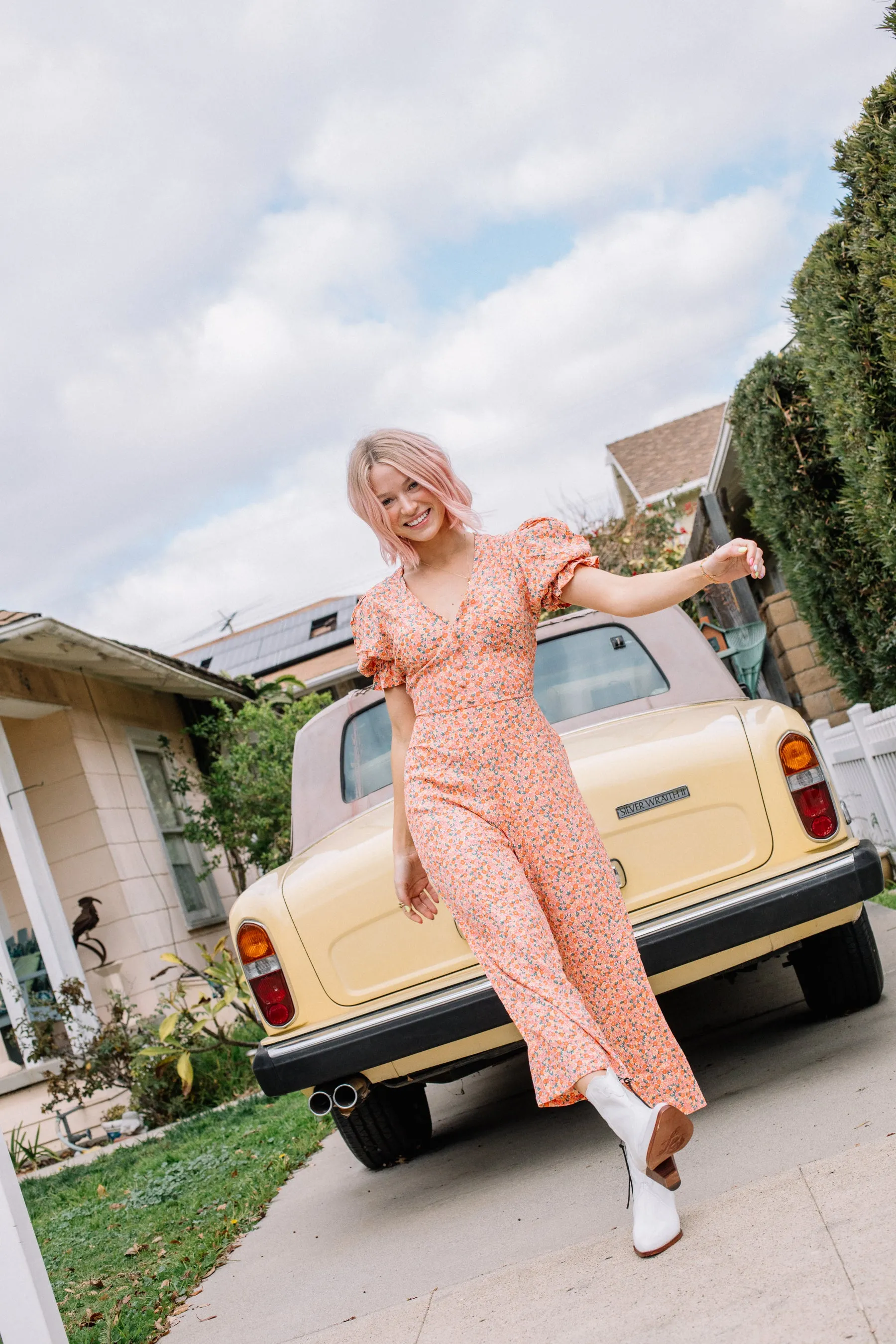 Pink Mathiola Floral Anka Jumpsuit