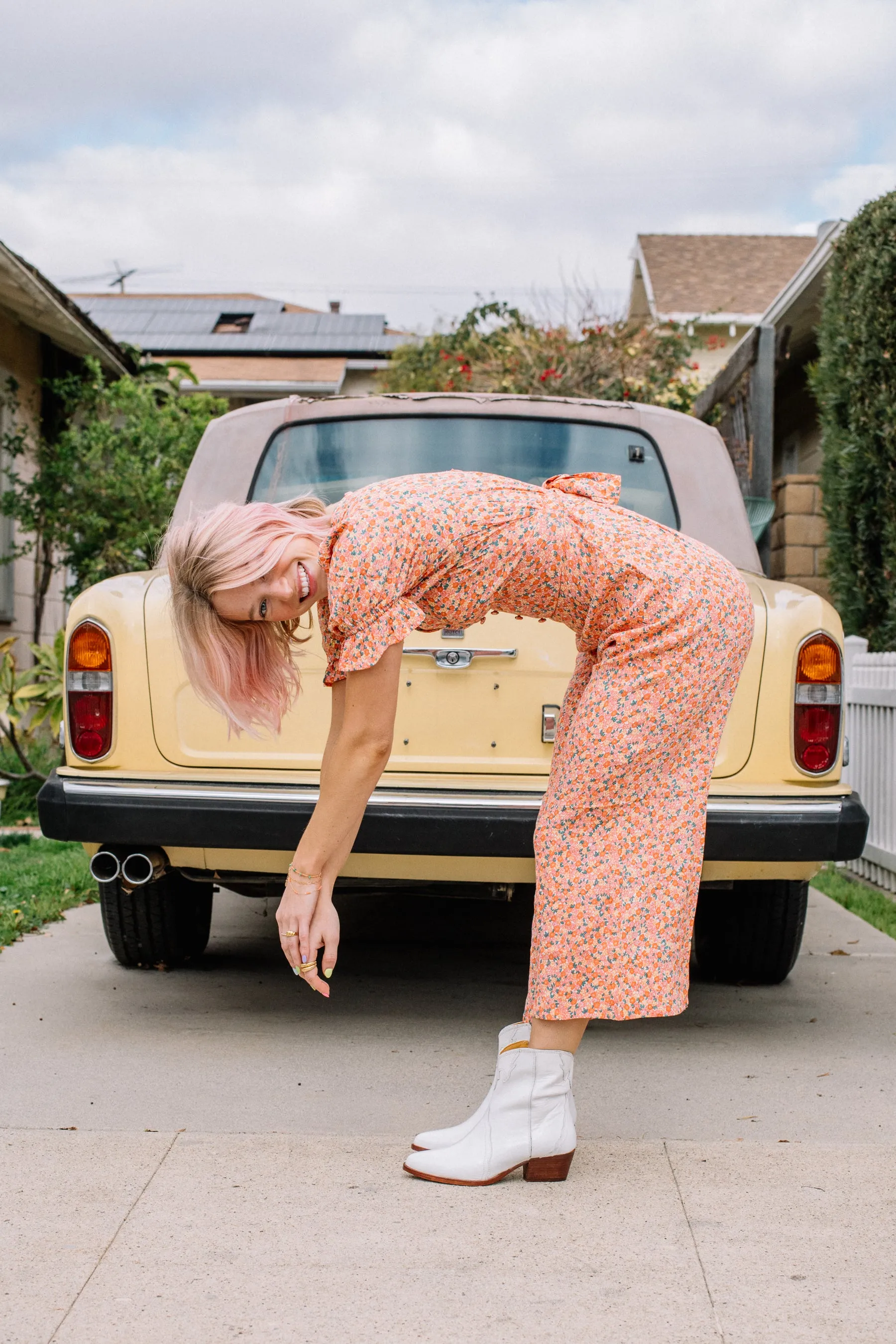 Pink Mathiola Floral Anka Jumpsuit